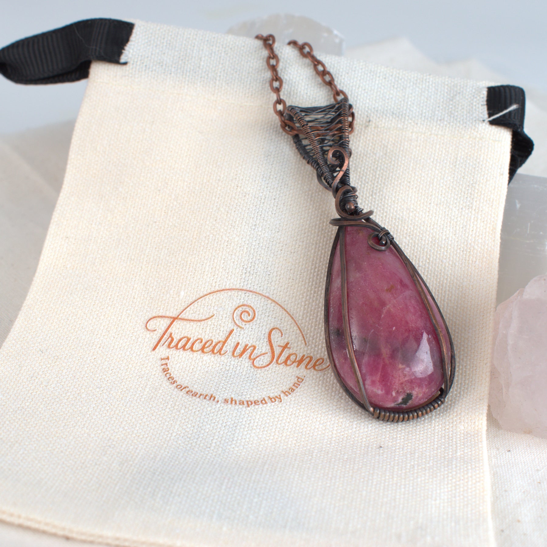 Rosella Song - Tamworth Rhodonite Pendant in Copper