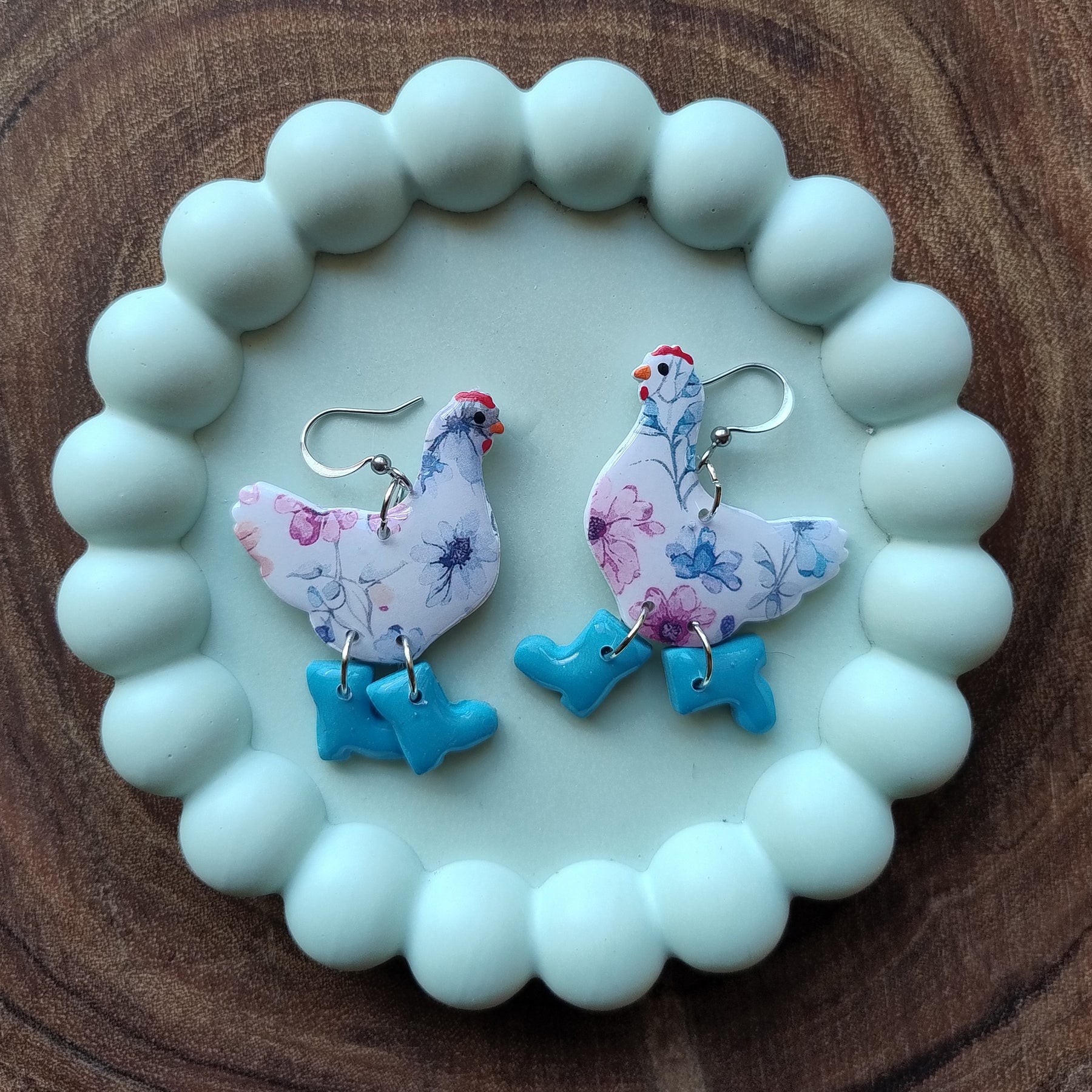 Chickens or Ducks in Boots Earrings