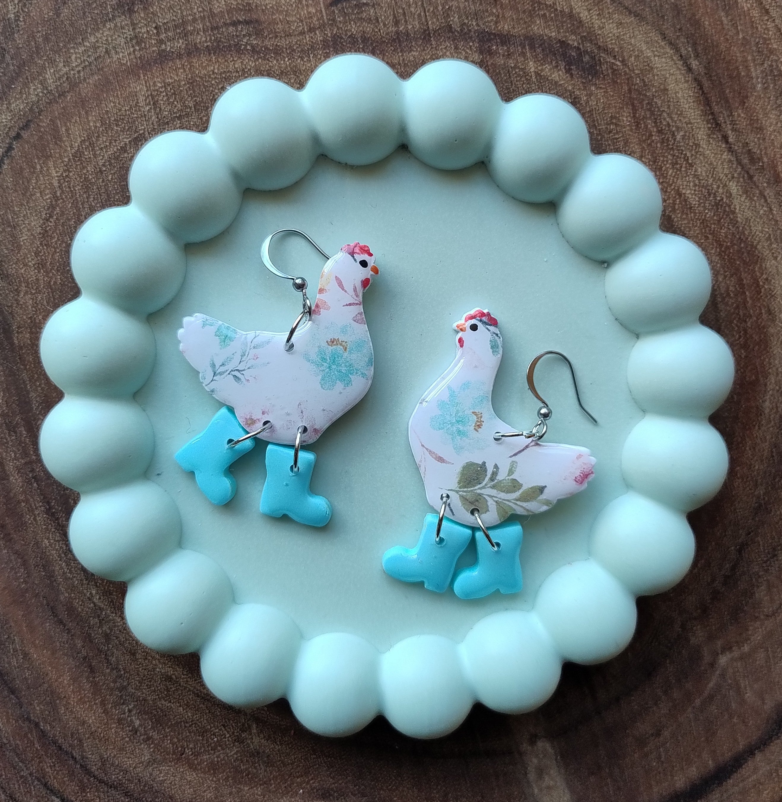 Chickens or Ducks in Boots Earrings