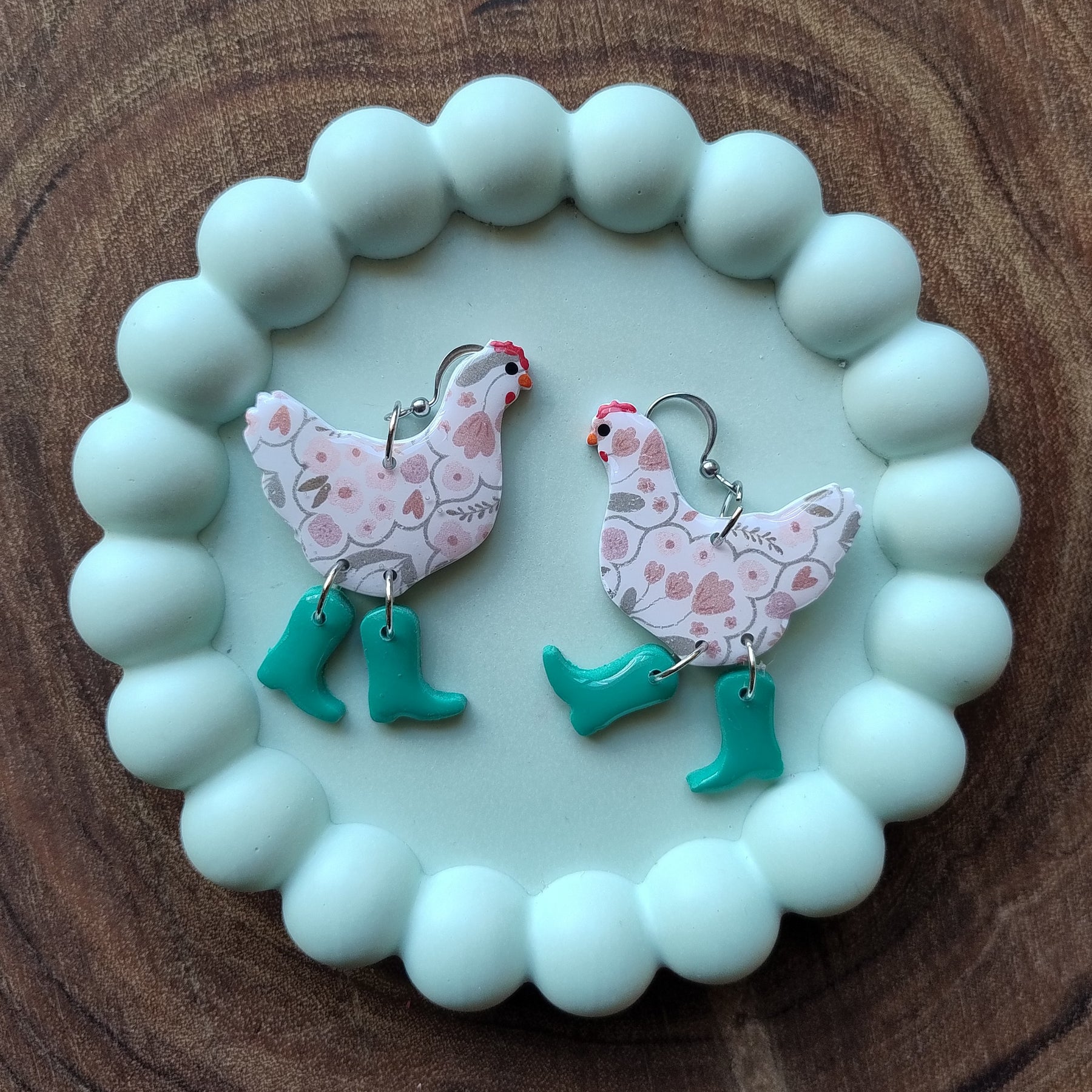 Chickens or Ducks in Boots Earrings