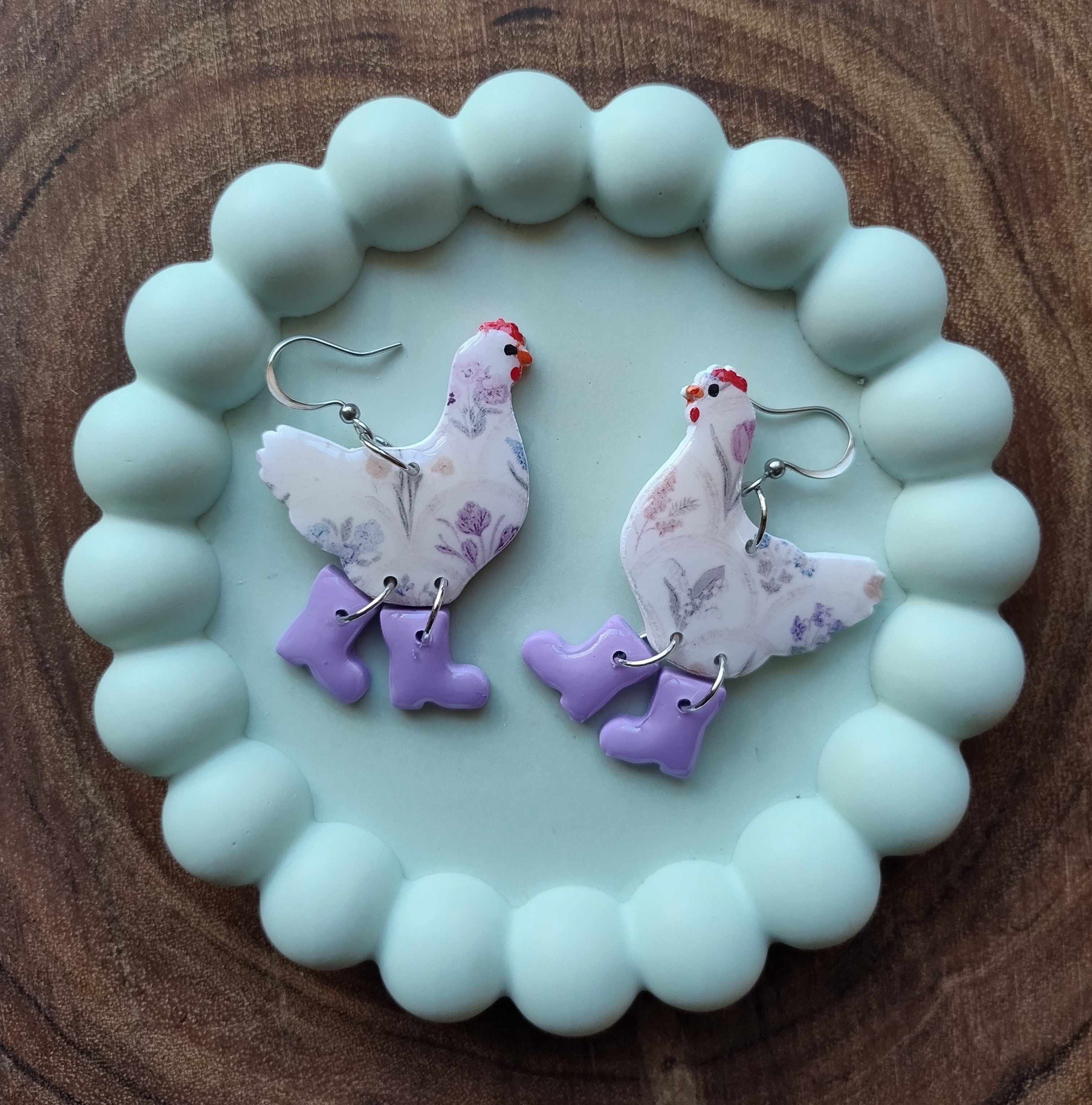 Chickens or Ducks in Boots Earrings