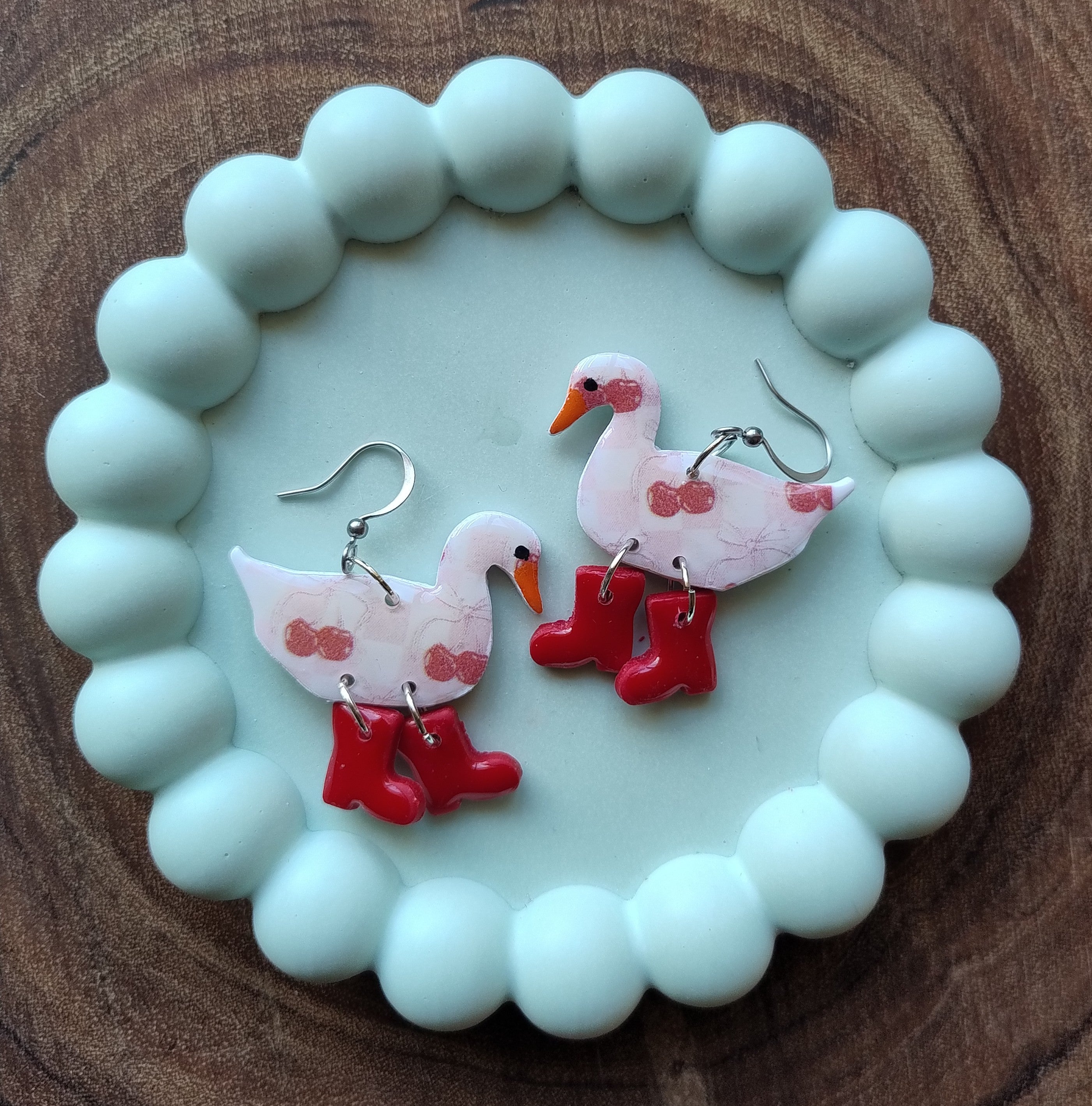 Chickens or Ducks in Boots Earrings