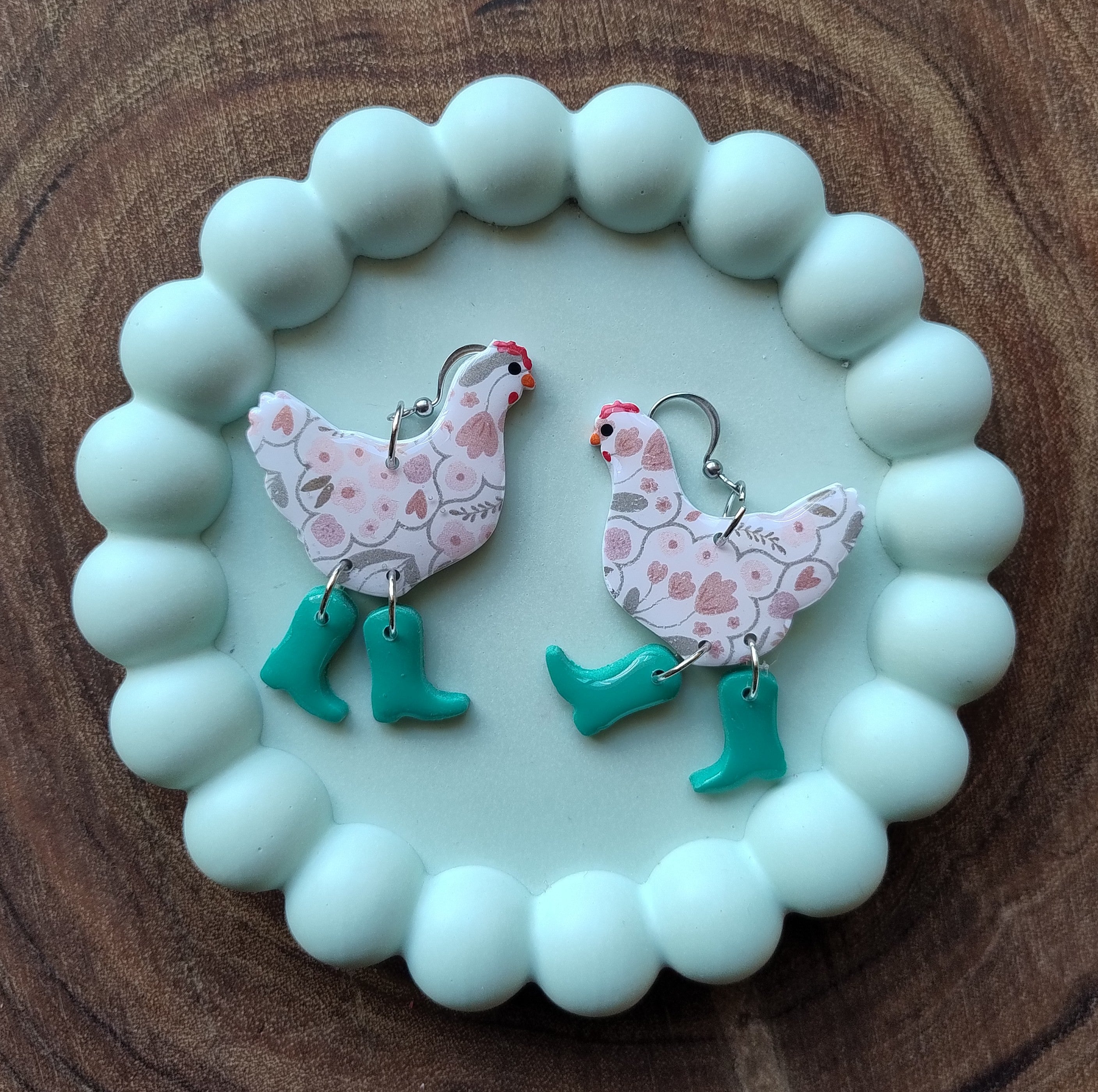 Chickens or Ducks in Boots Earrings
