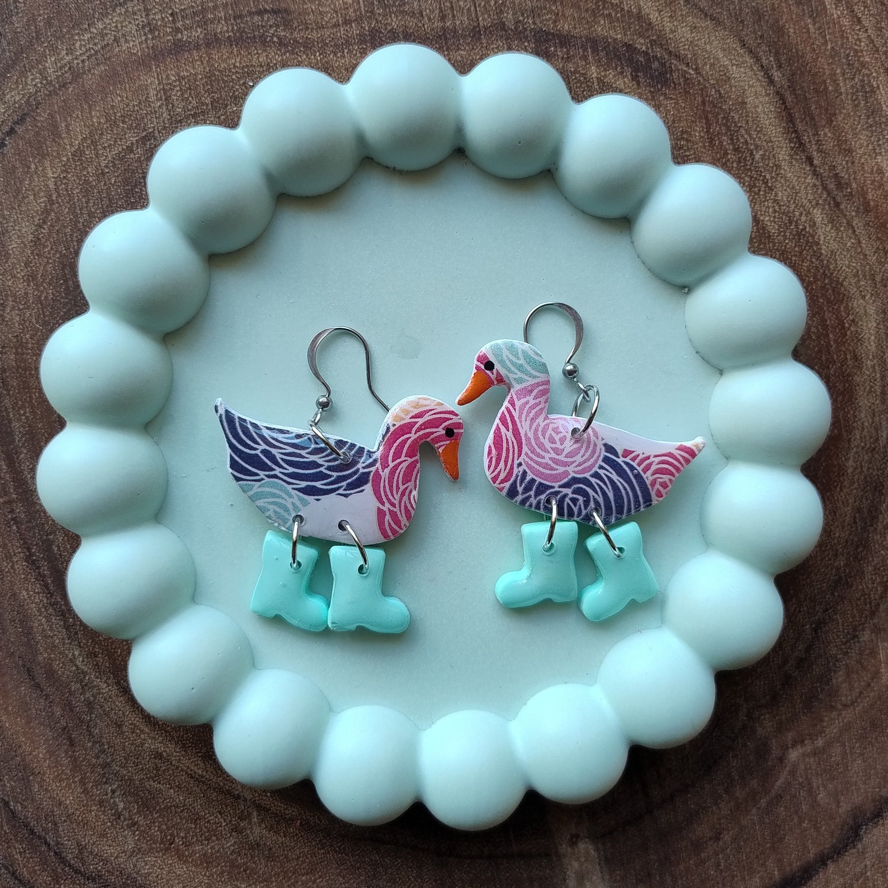 Chickens or Ducks in Boots Earrings