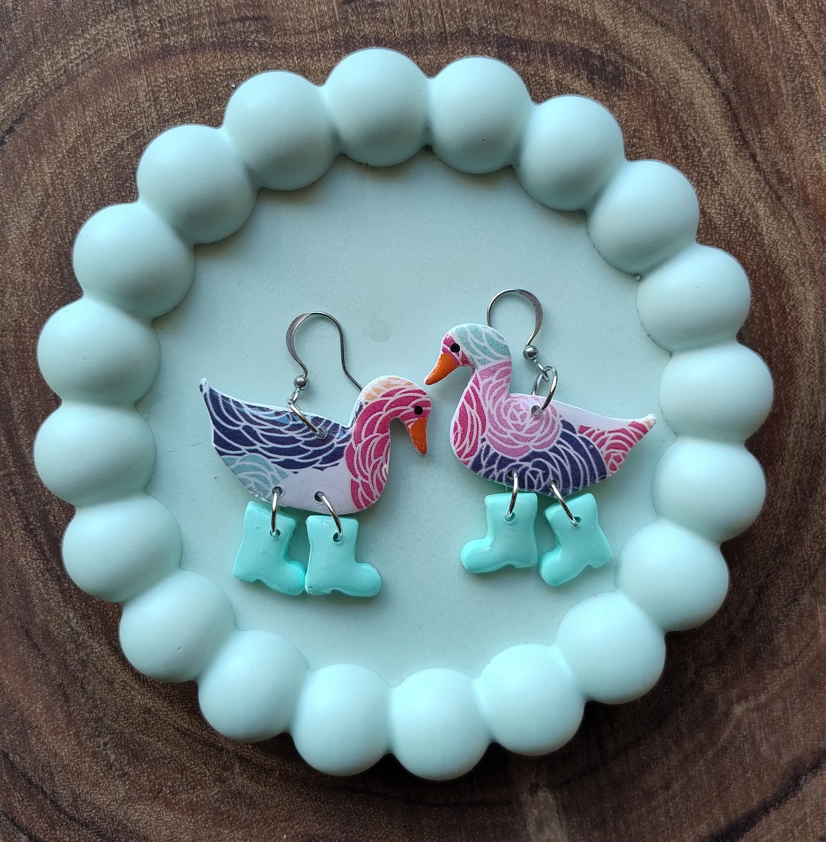 Chickens or Ducks in Boots Earrings