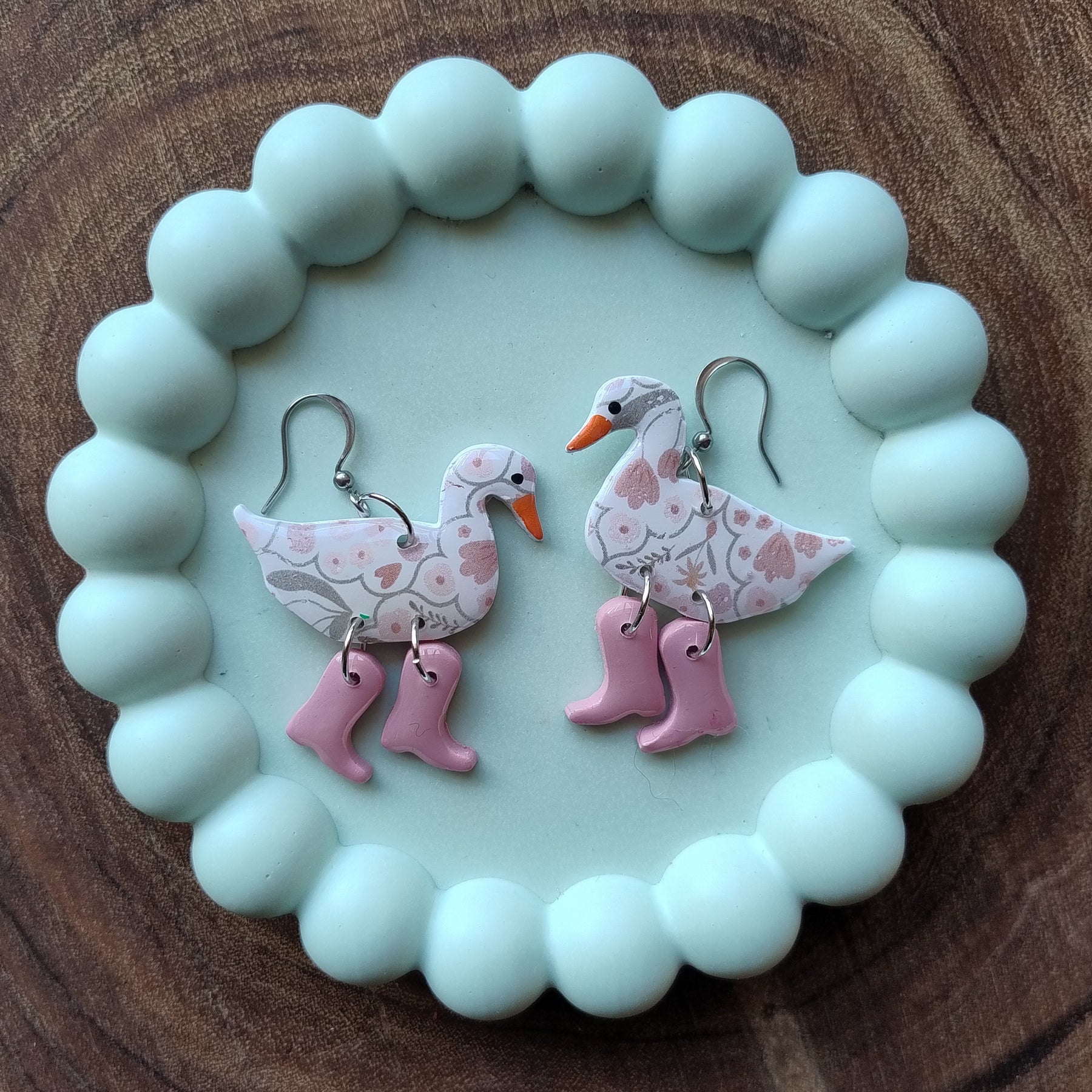 Chickens or Ducks in Boots Earrings