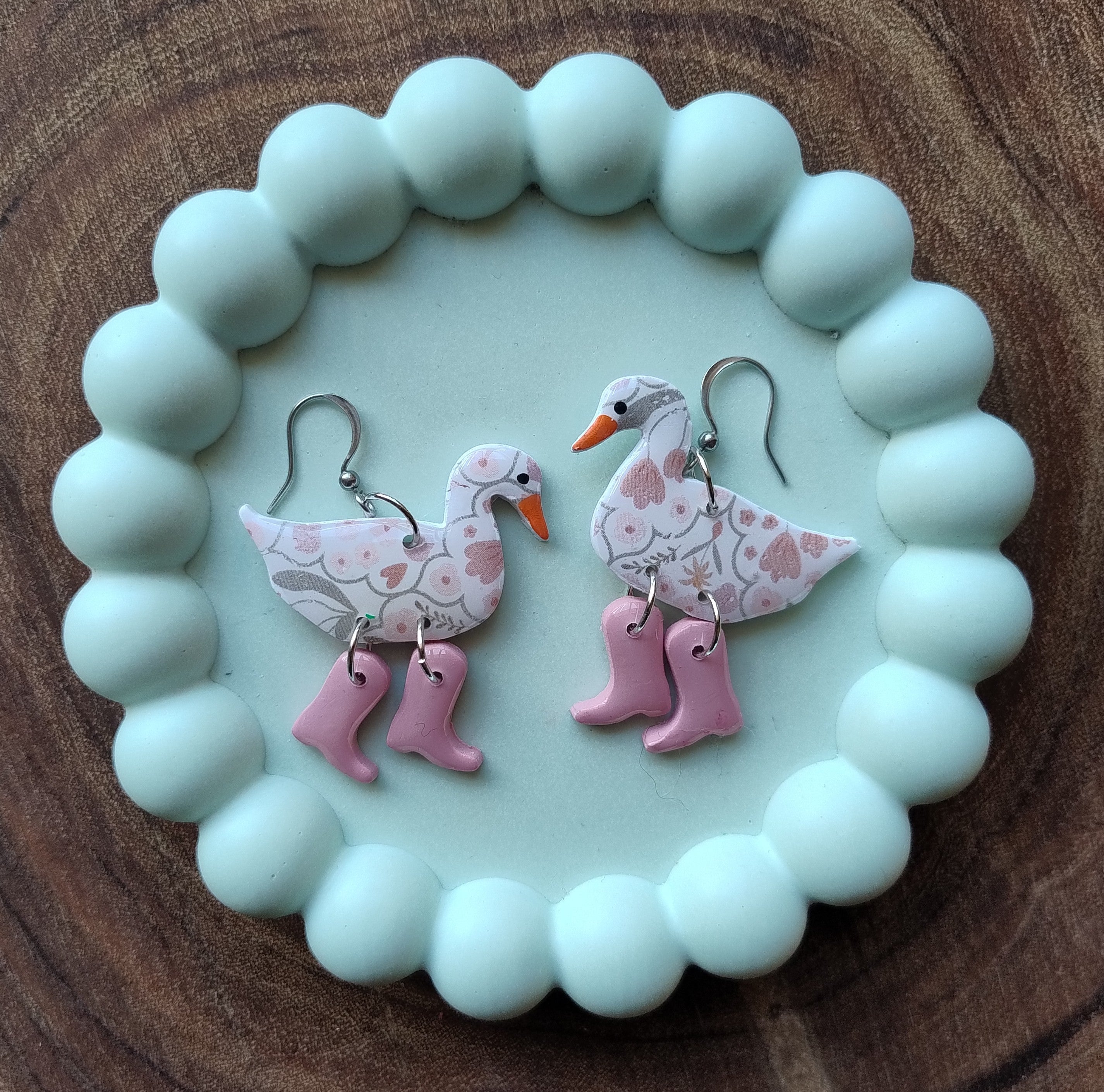Chickens or Ducks in Boots Earrings