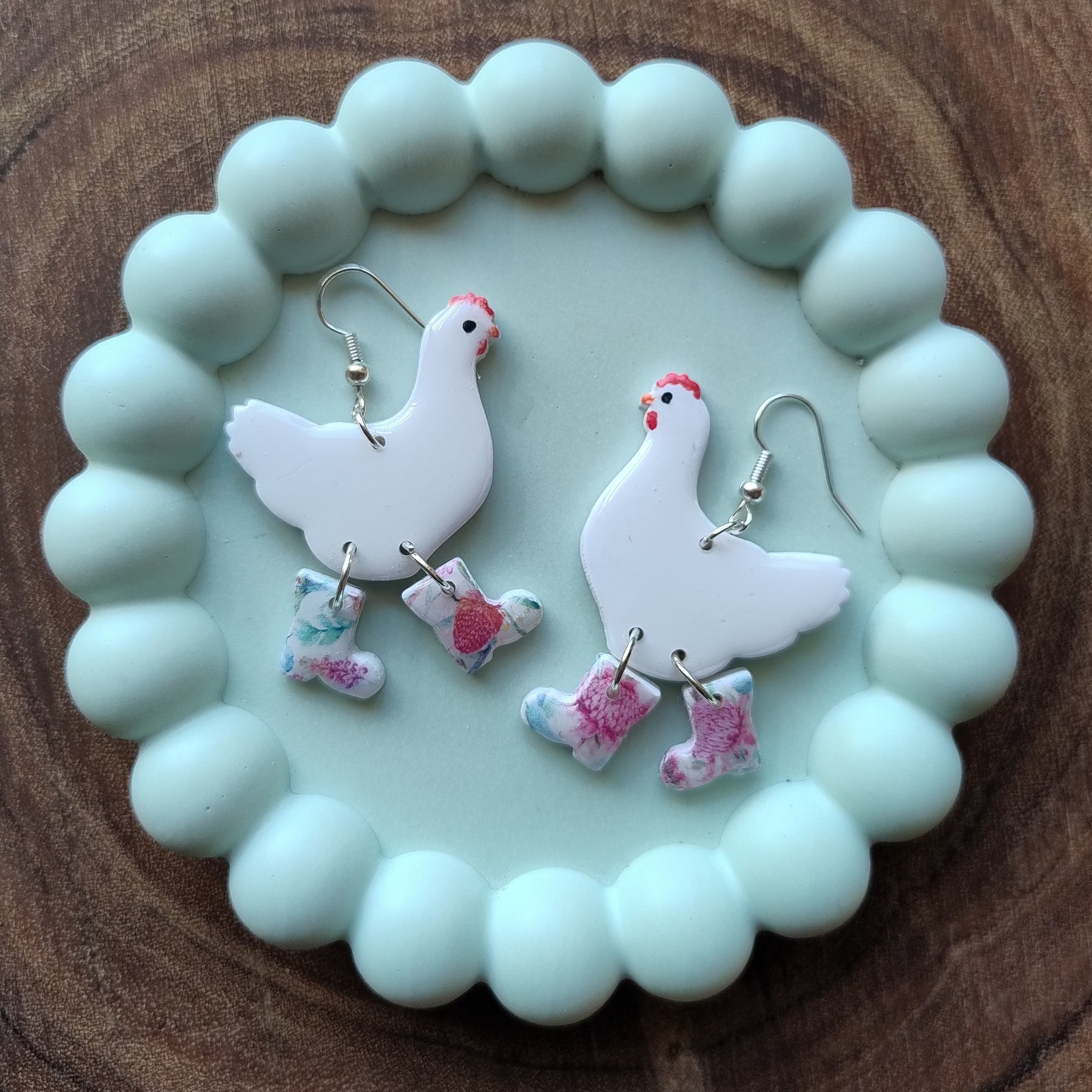 Chickens or Ducks in Boots Earrings