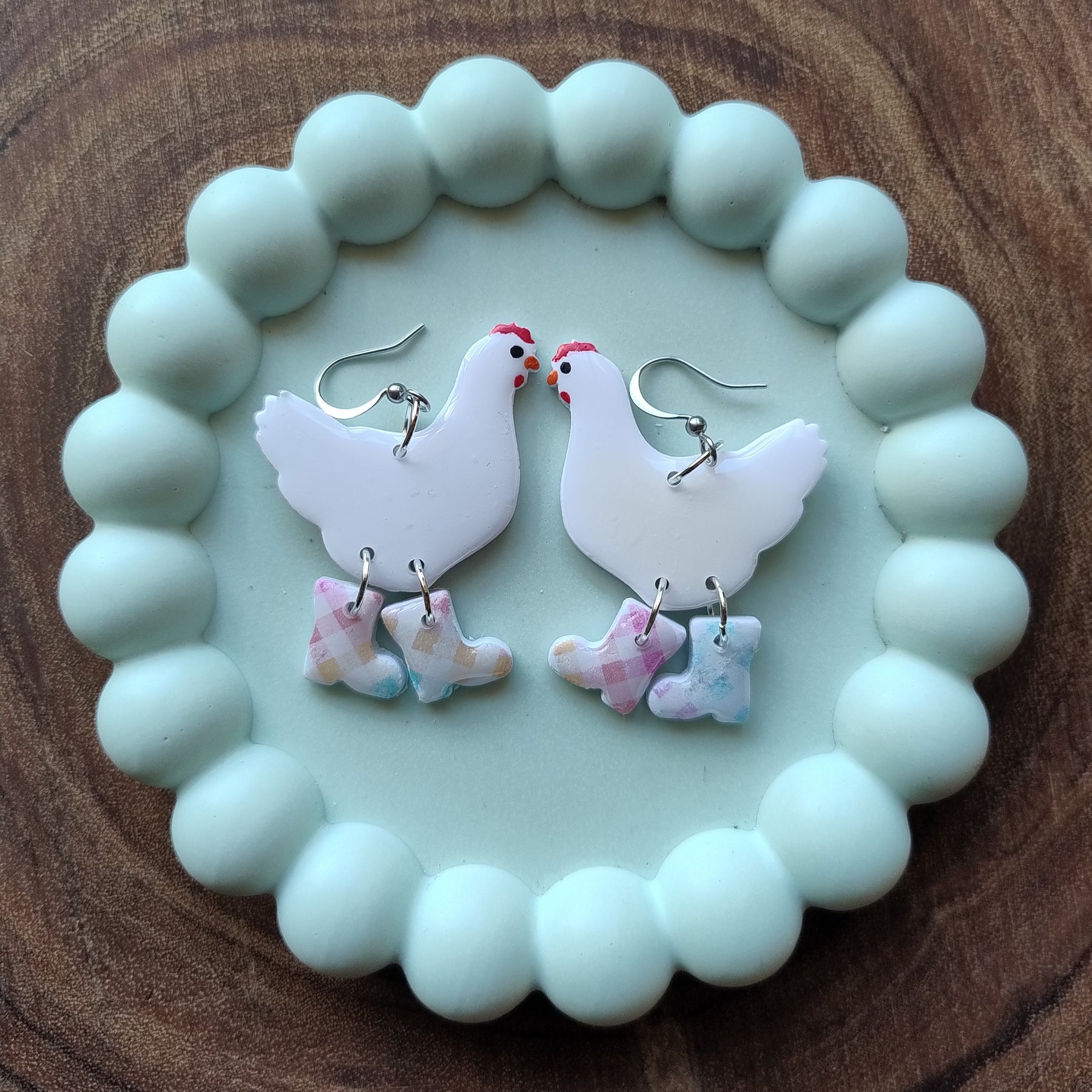 Chickens or Ducks in Boots Earrings