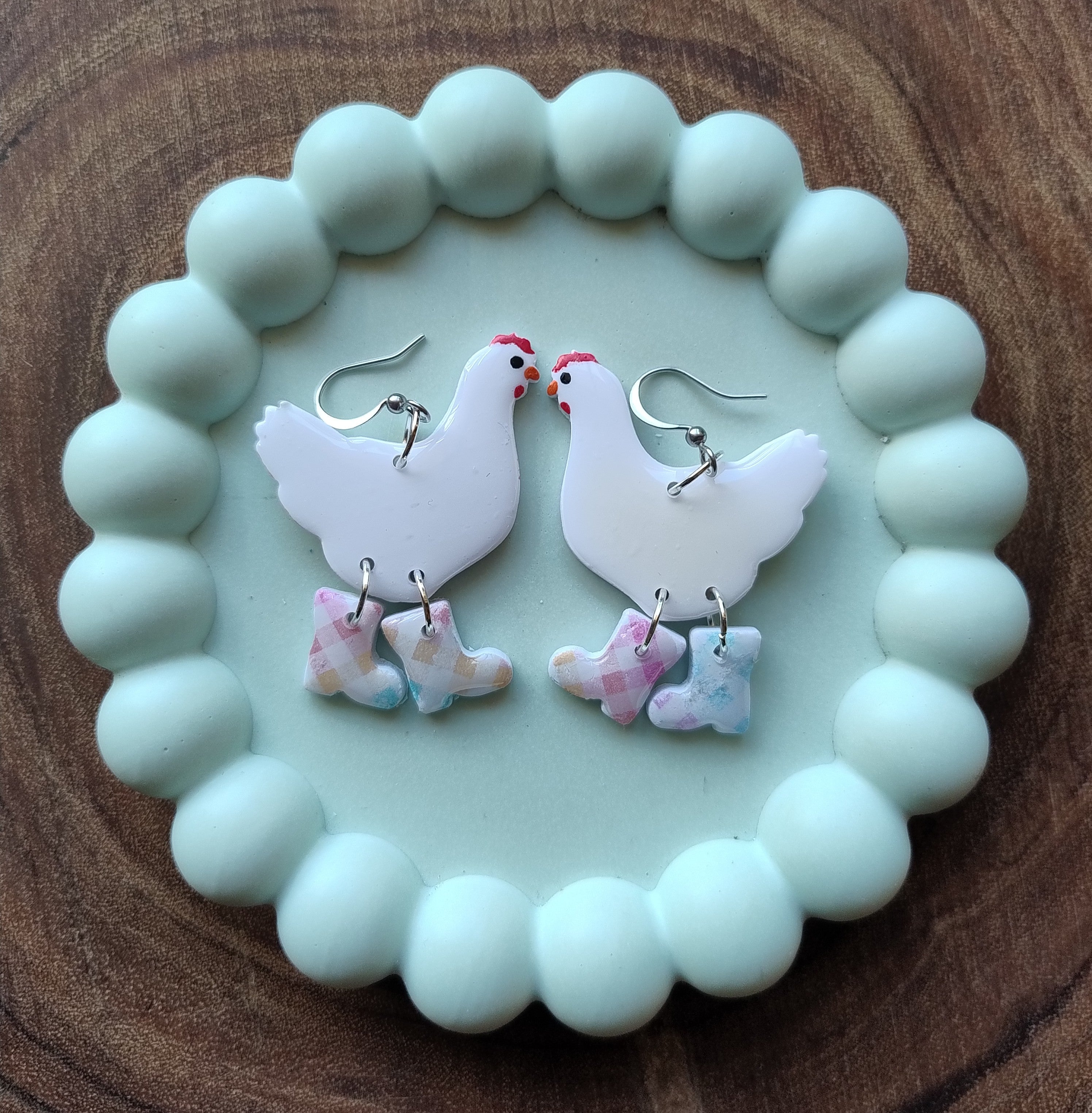 Chickens or Ducks in Boots Earrings