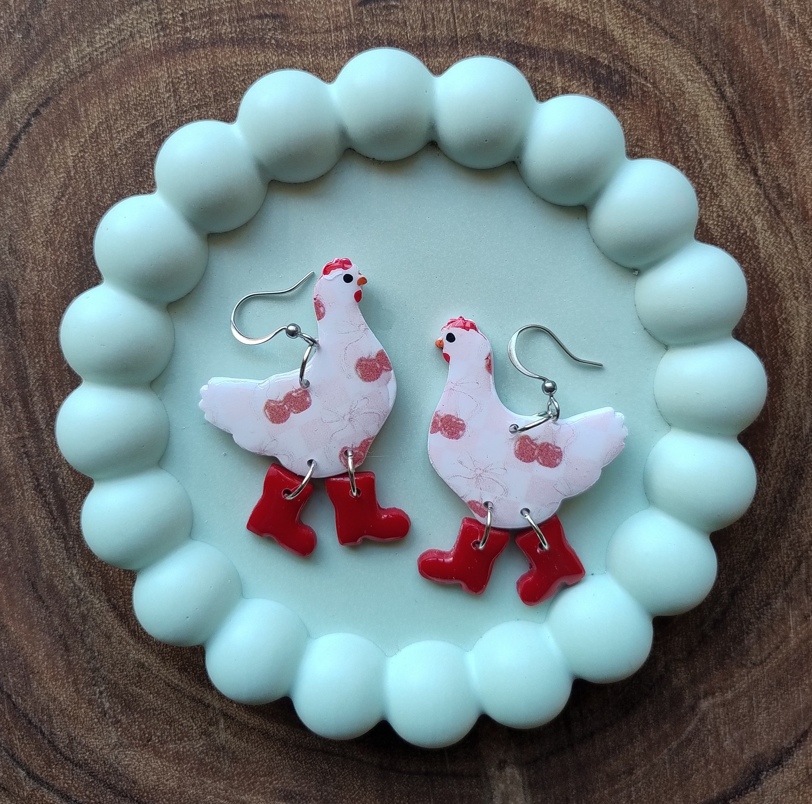 Chickens or Ducks in Boots Earrings