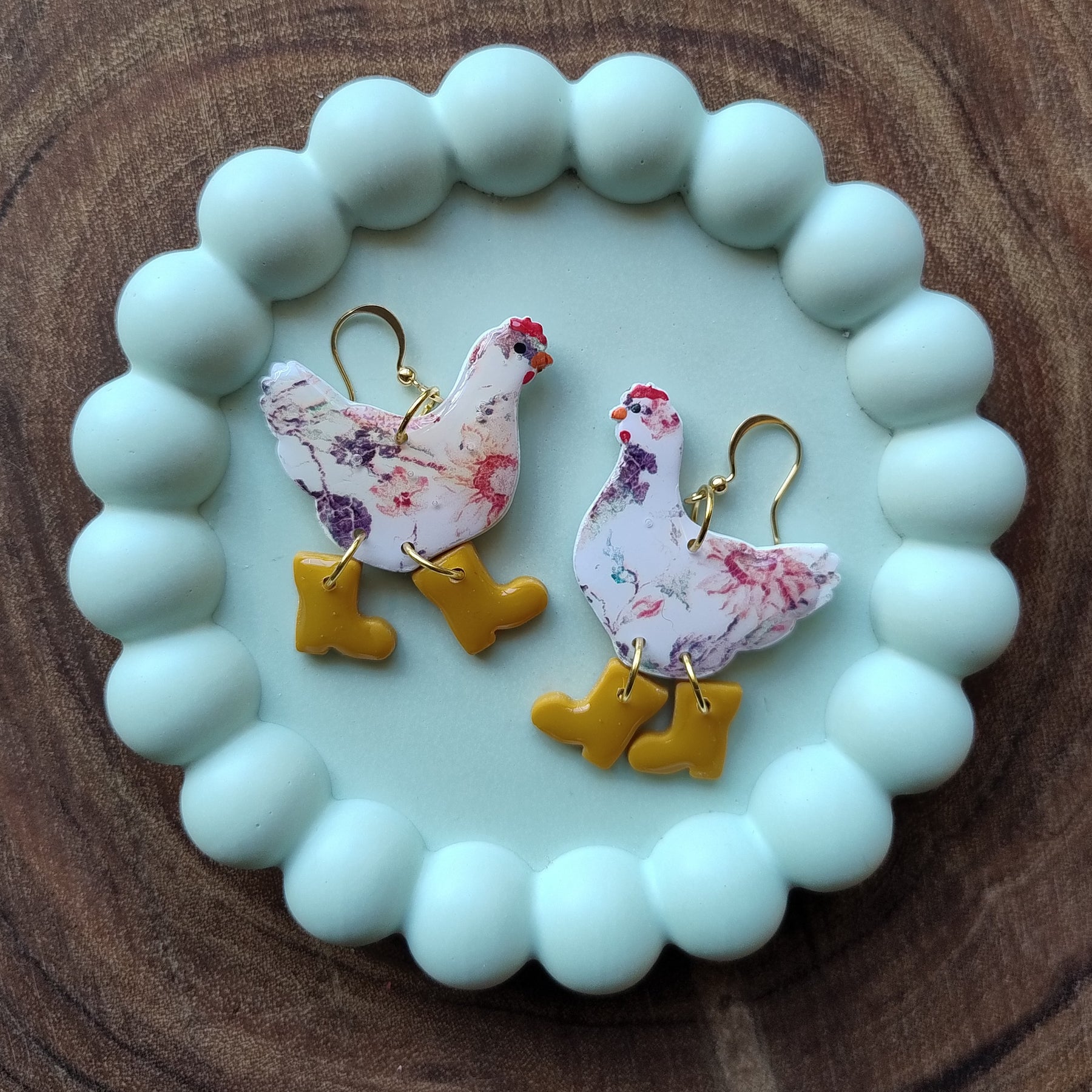 Chickens or Ducks in Boots Earrings