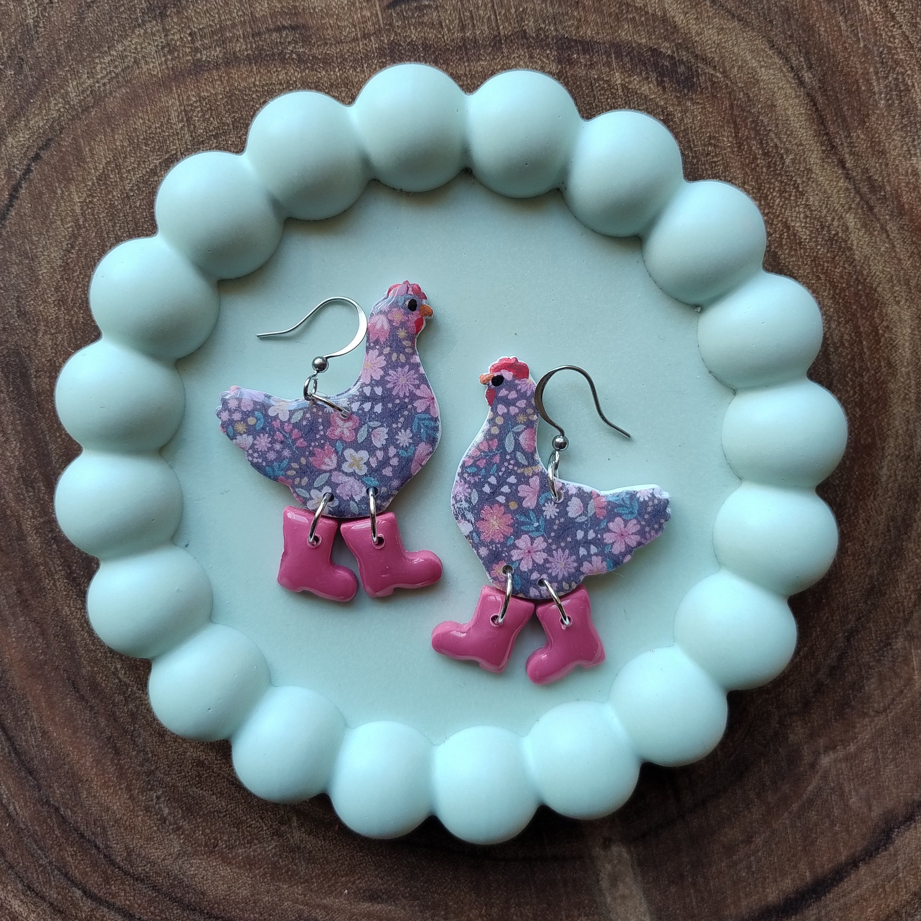 Chickens or Ducks in Boots Earrings