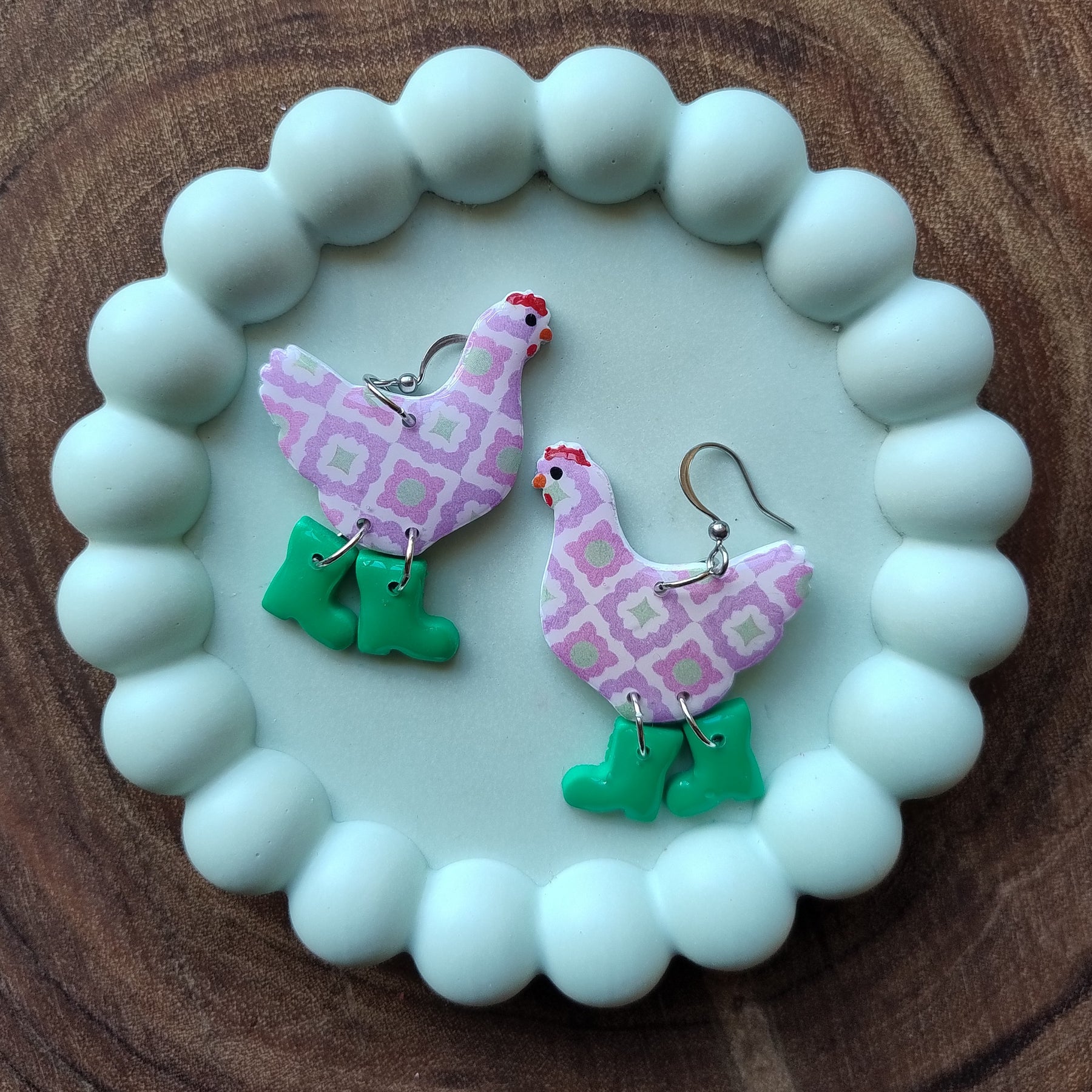 Chickens or Ducks in Boots Earrings