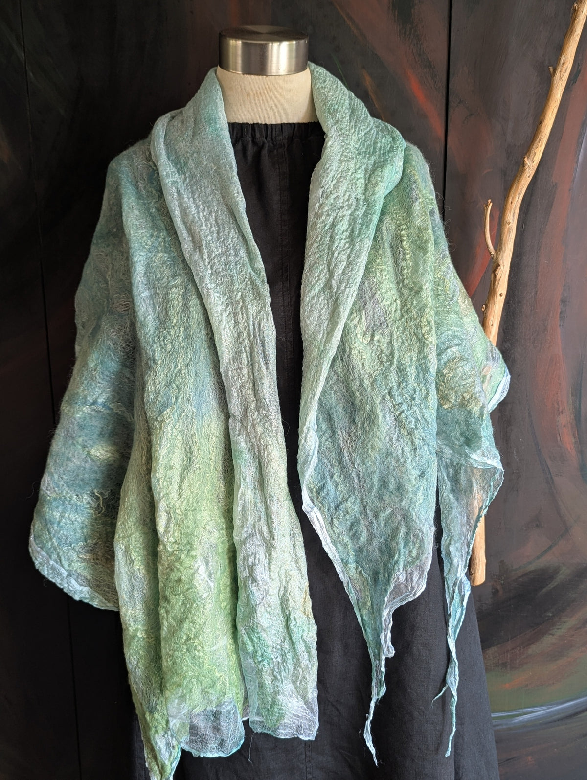 Nuno Felt Shawl- Seafoam