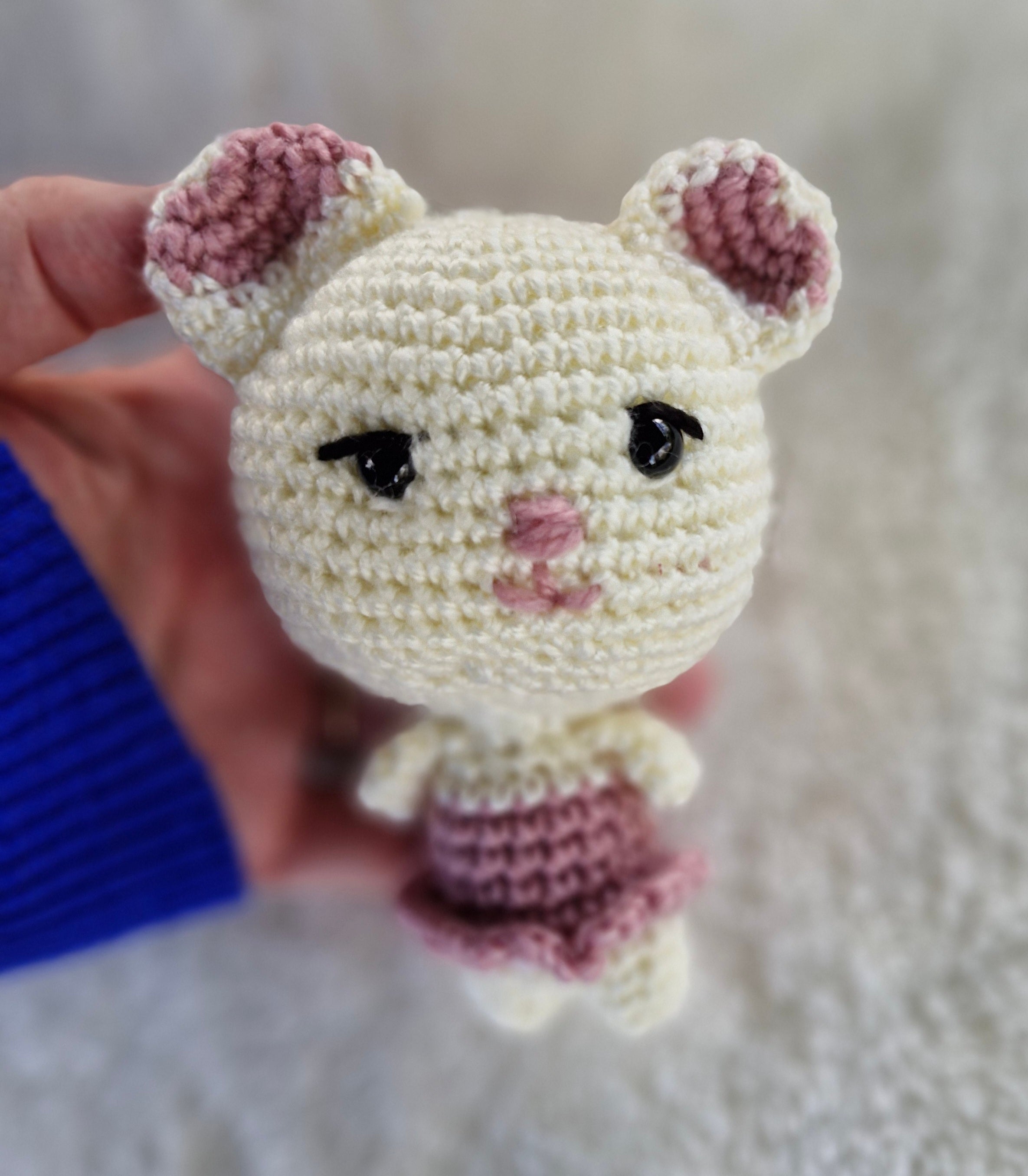 Sweet Pocket size mini Crochet Teddy Bear, Mouse