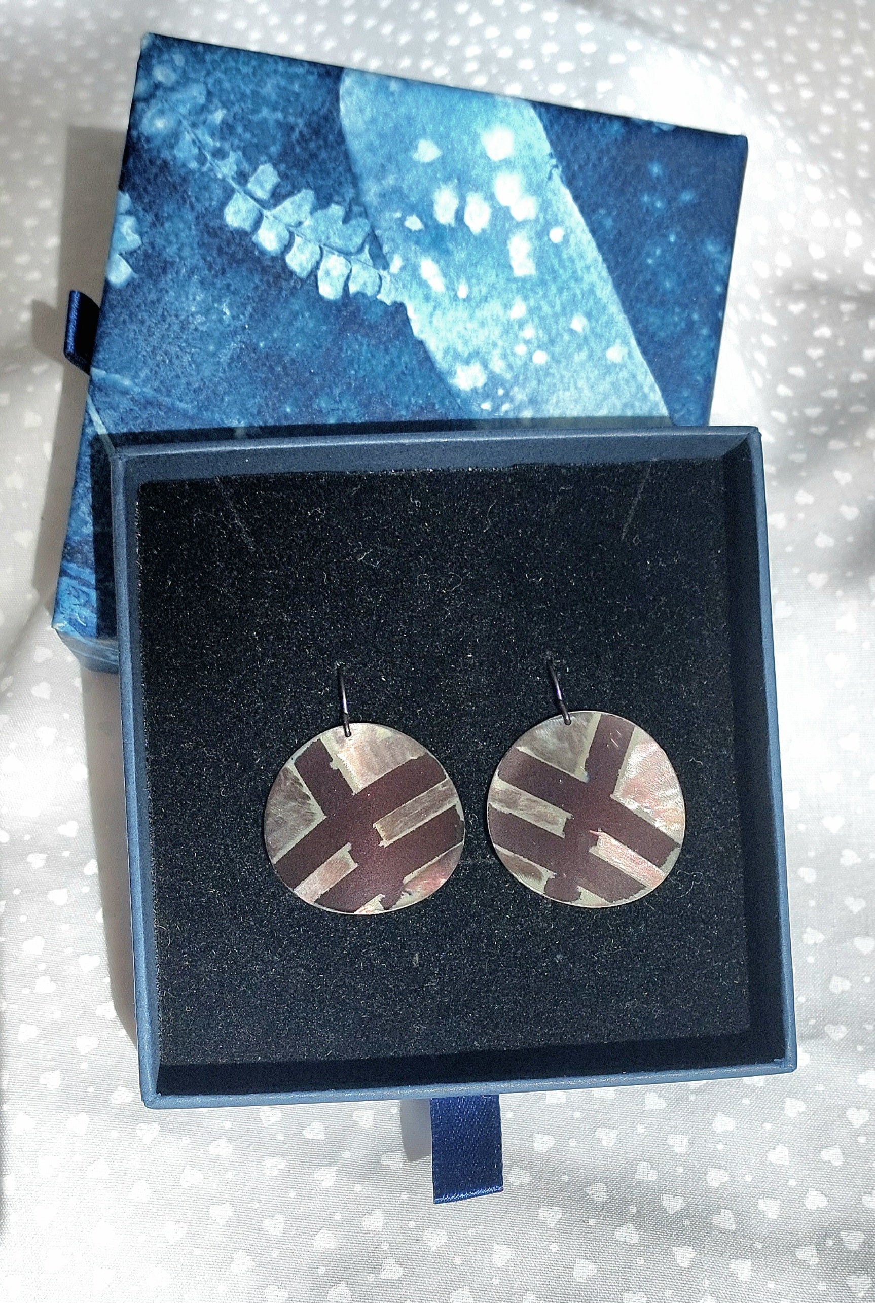 Titanium Disc Dangles- Eggplant Purple