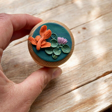 Koi Lotus Lily pad trinket box