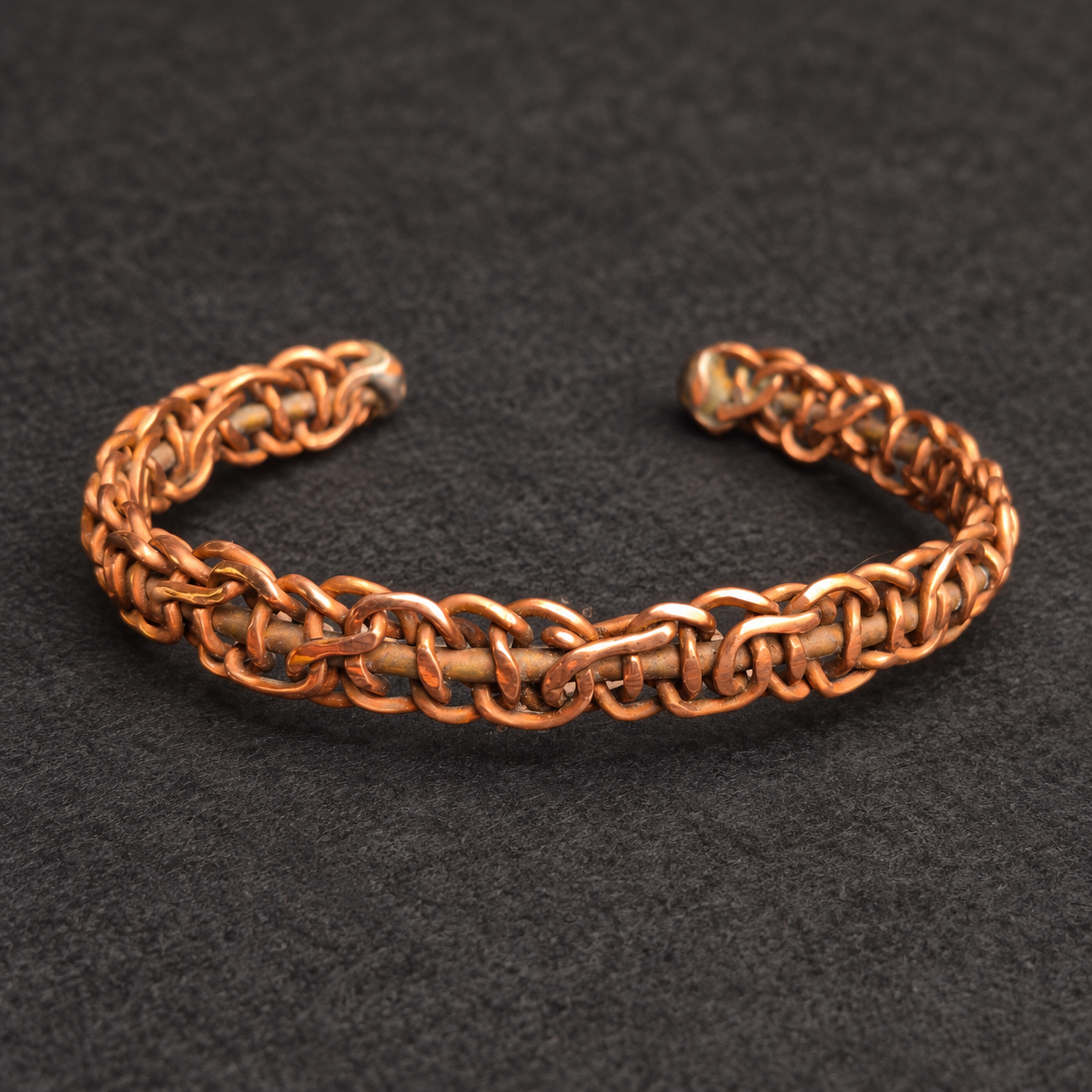 Handmade Woven Copper Cuff Bracelet B009