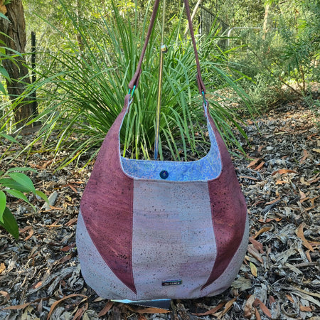 Sustainable Cork Shoulder Bag for Everyday Use | Purple Tones