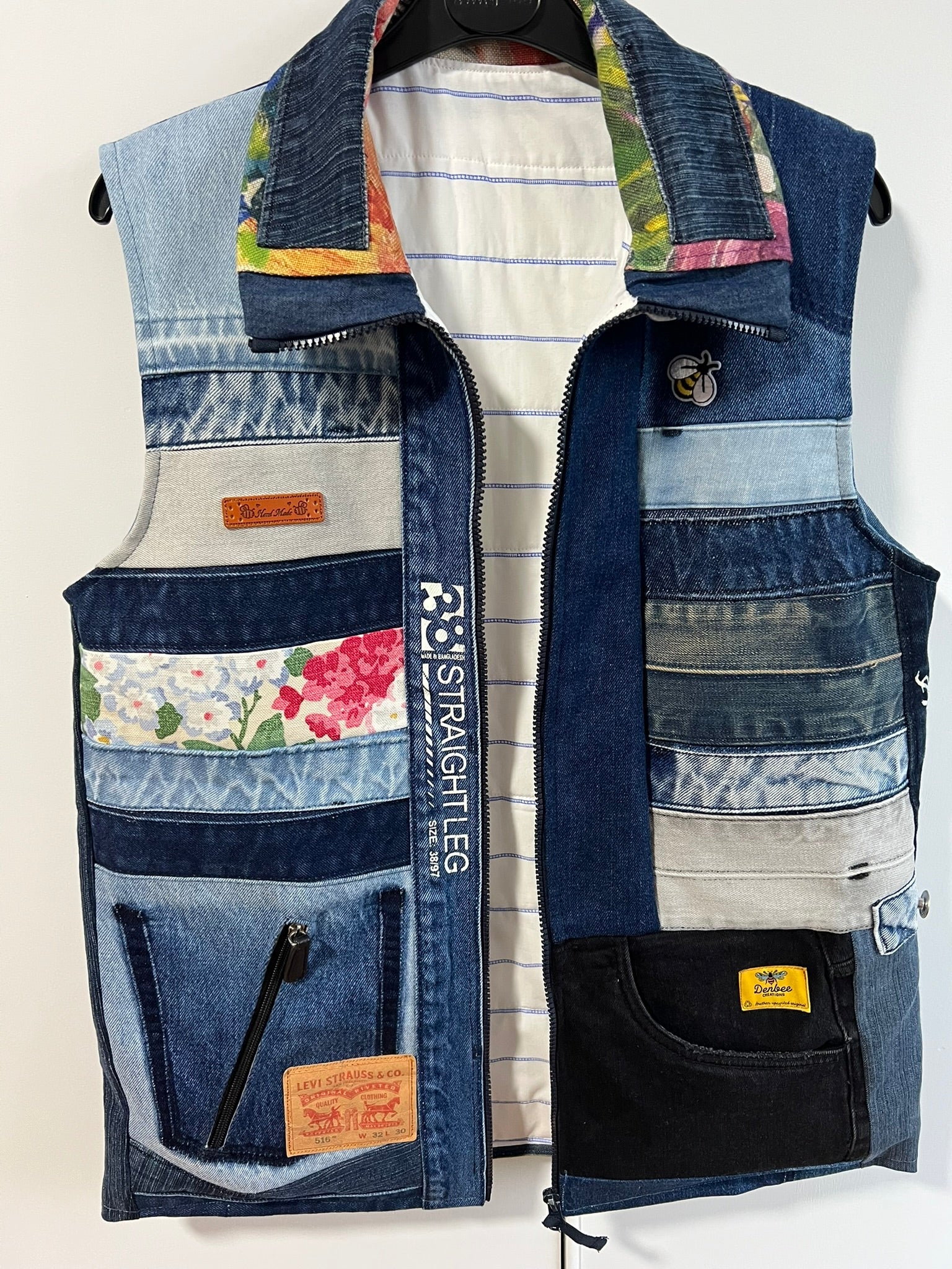 Upcycled Patchwork Denim Vest
