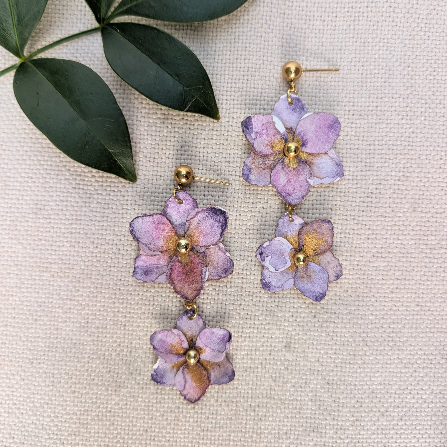 Gladiolus Flower Earrings | Handmade Paper Floral Dangle Earrings | Lightweight Botanical Jewellery