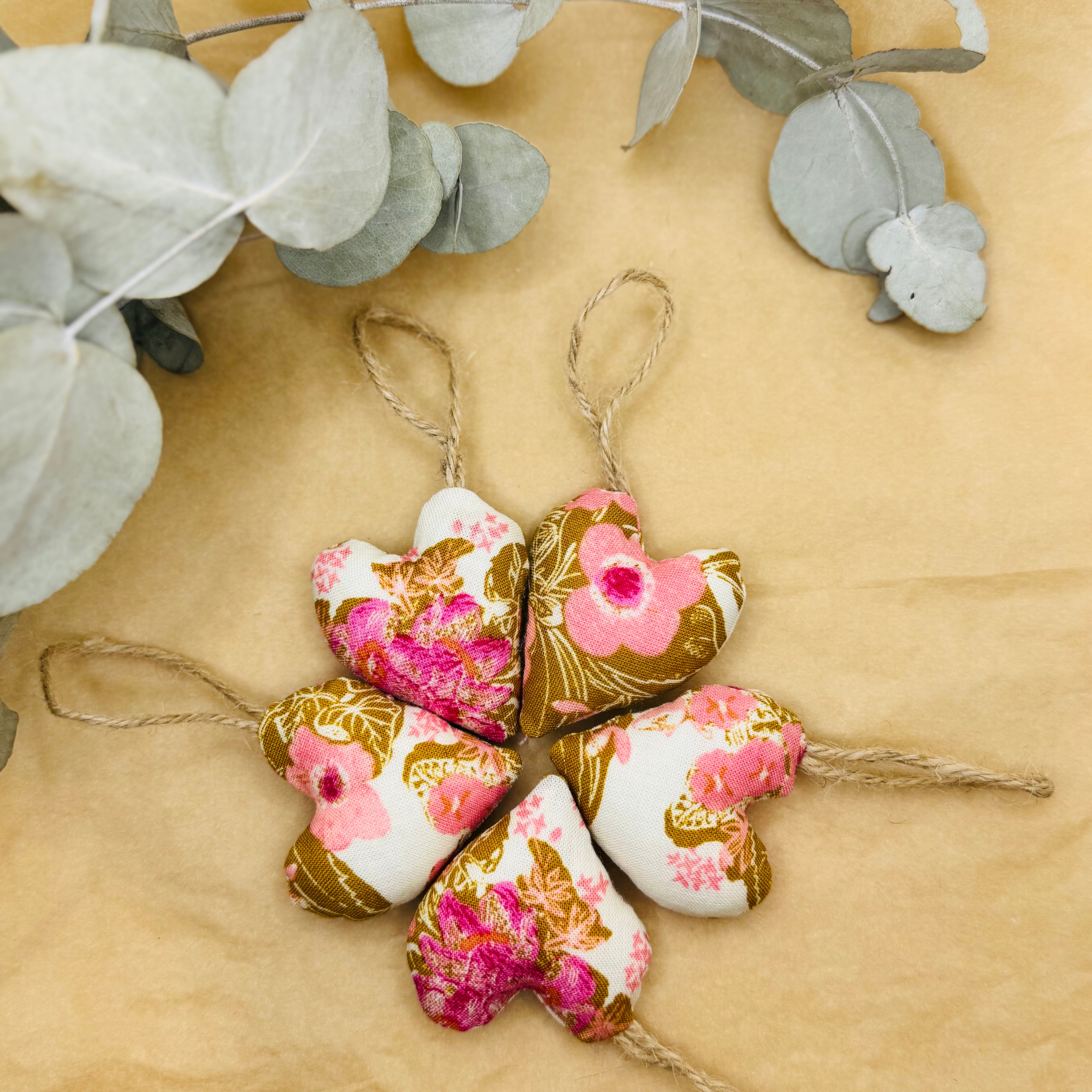 Handmade Pink/Caramel Hearts