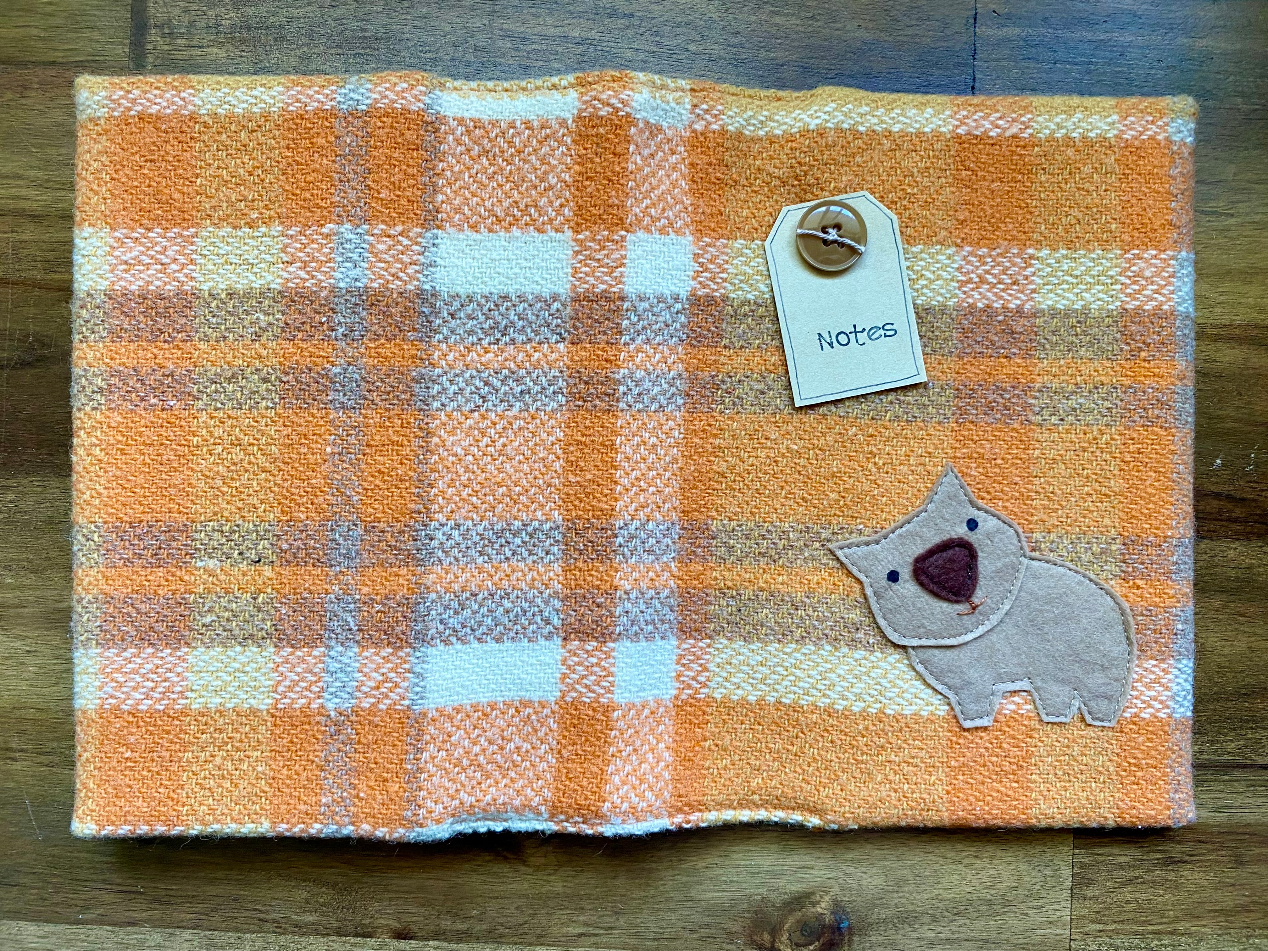 A5 Upcycled Notebook Wombat - Orange