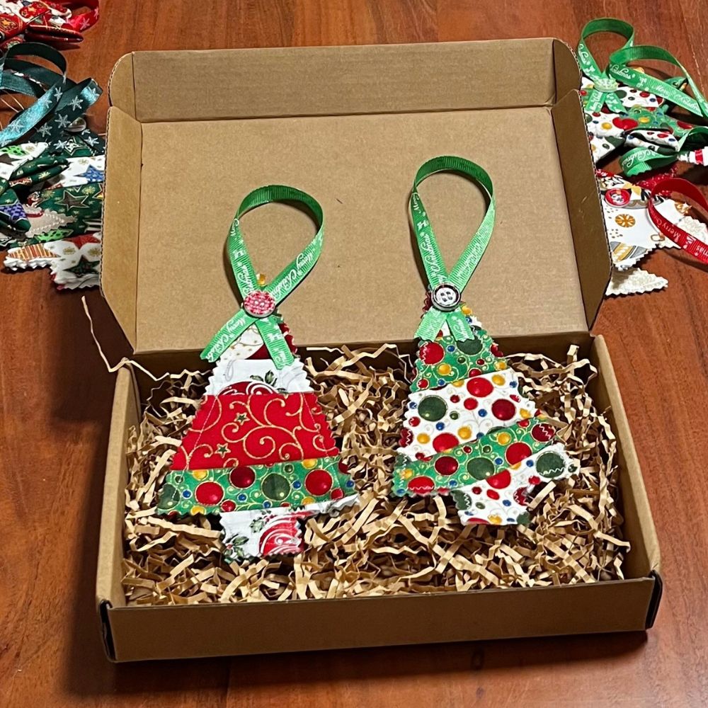 Handmade | Fabric Christmas Decorations | pack of 5 | Baubles