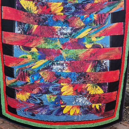 Abstract Lorikeet throw quilt