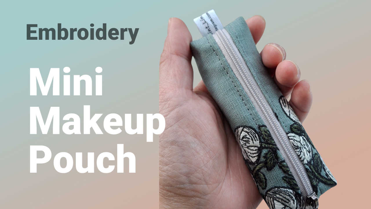 Floral Embroidered Mini Makeup Pouch