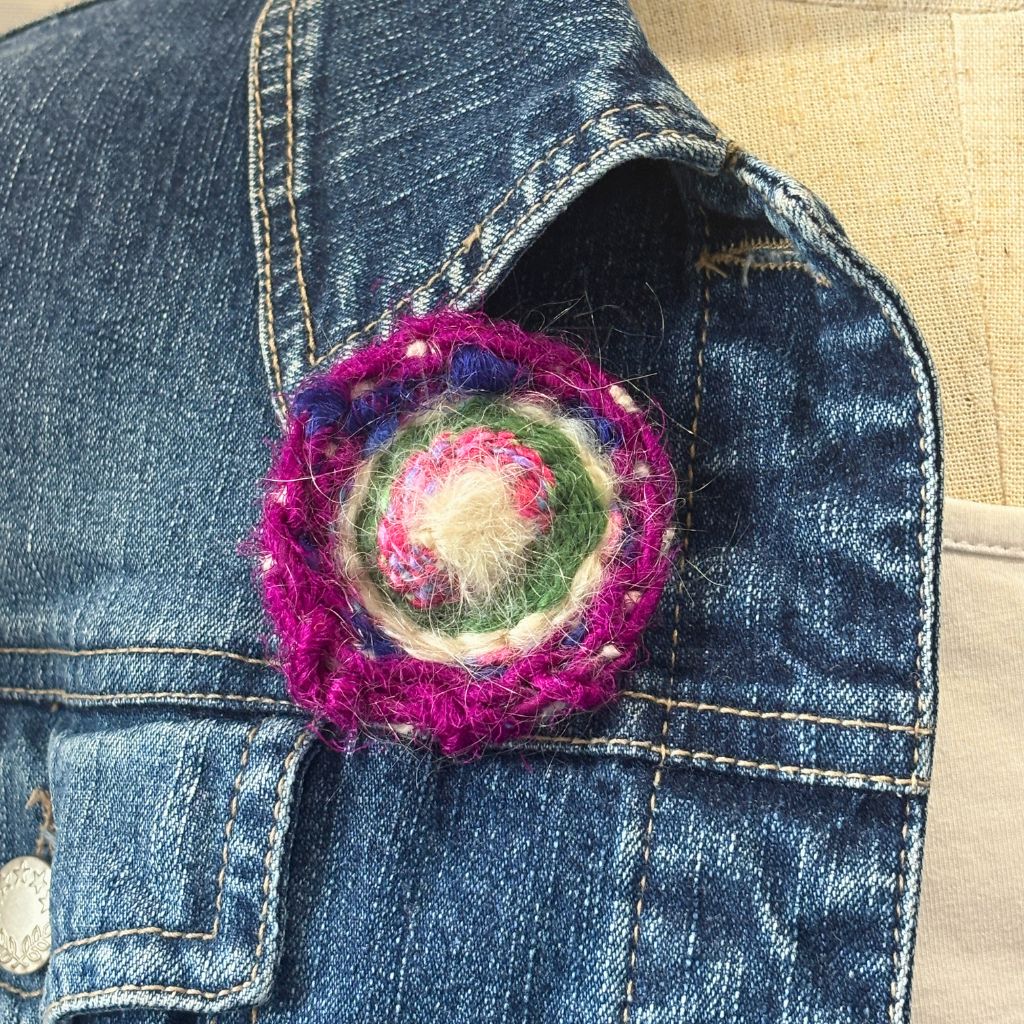 Handwoven Brooch - Flora