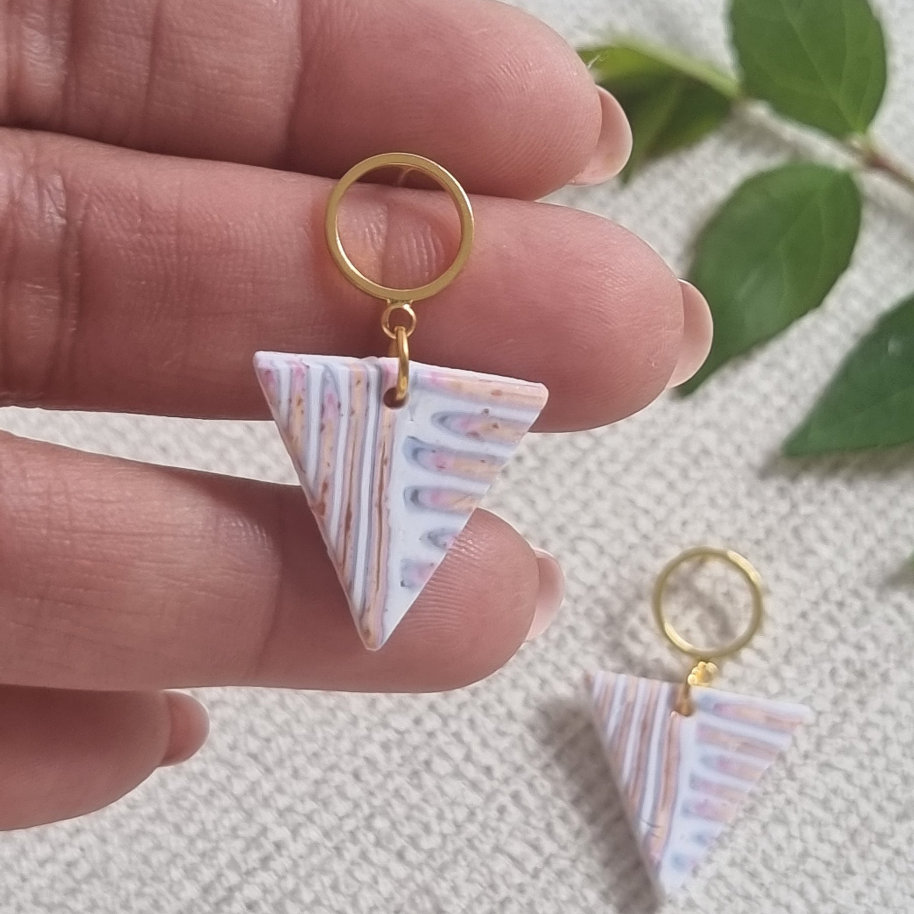 Pastel Mosaic Dangle - Triangle shaped miminimalist earrings