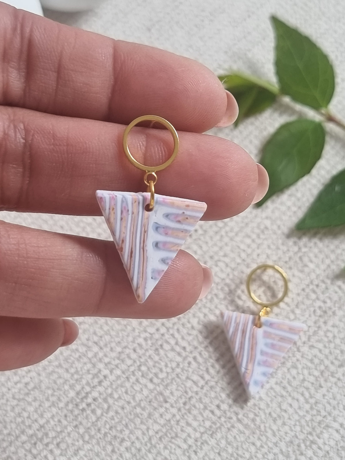 Pastel Mosaic Dangle - Triangle shaped miminimalist earrings