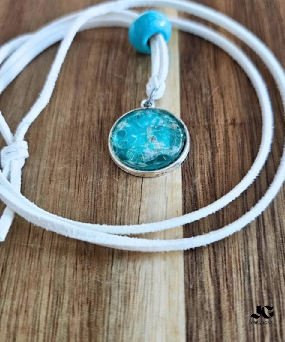 Ready to Ship Hand-Painted Snakeskin Pendant Necklace