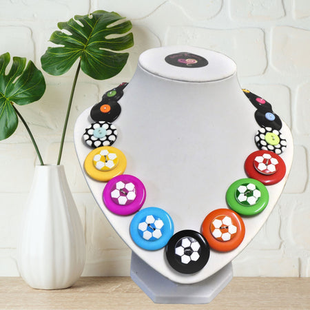 Button necklace, Soccer Fun