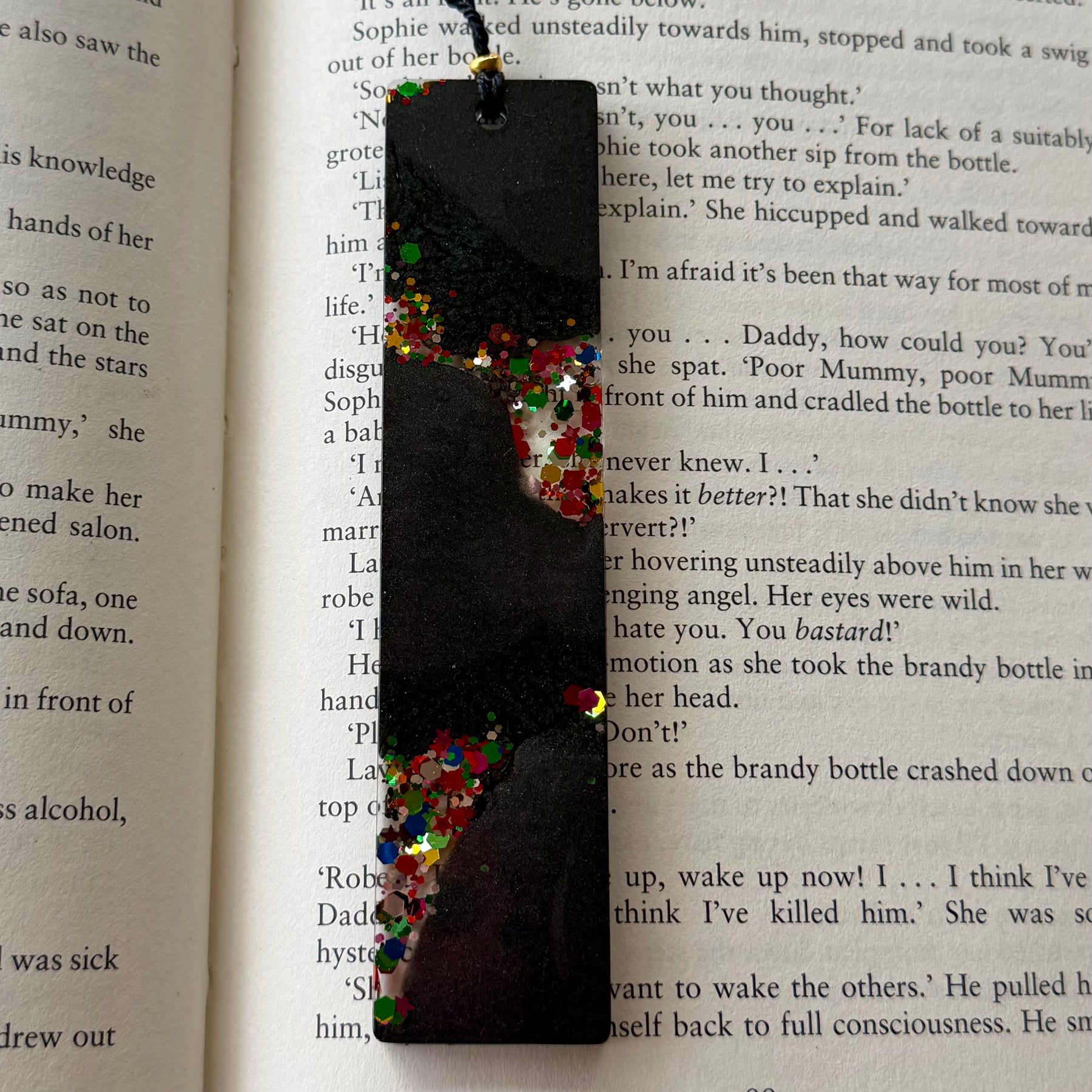 Black and sparkling Bookmark