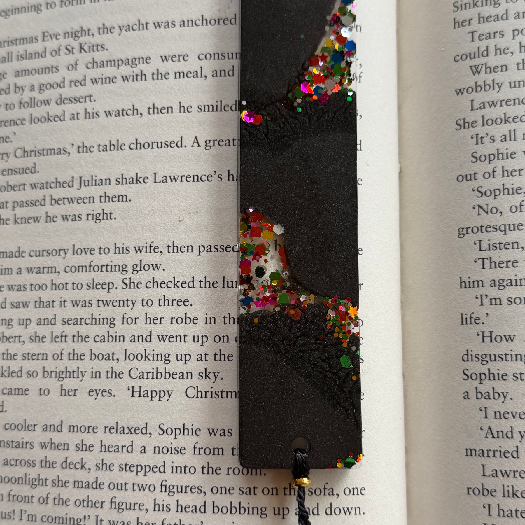 Black and sparkling Bookmark