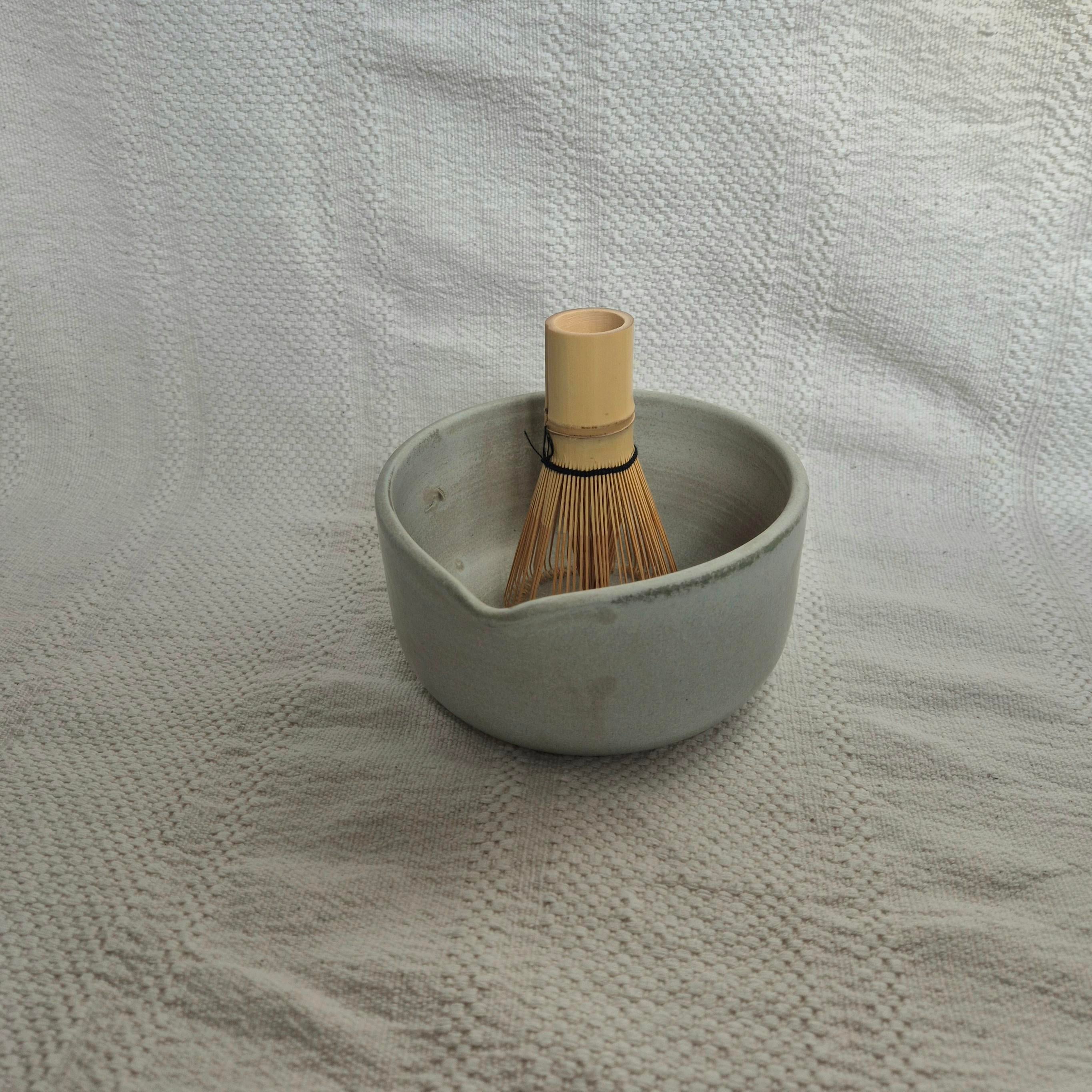 Dusky Eggshell Matcha Bowl
