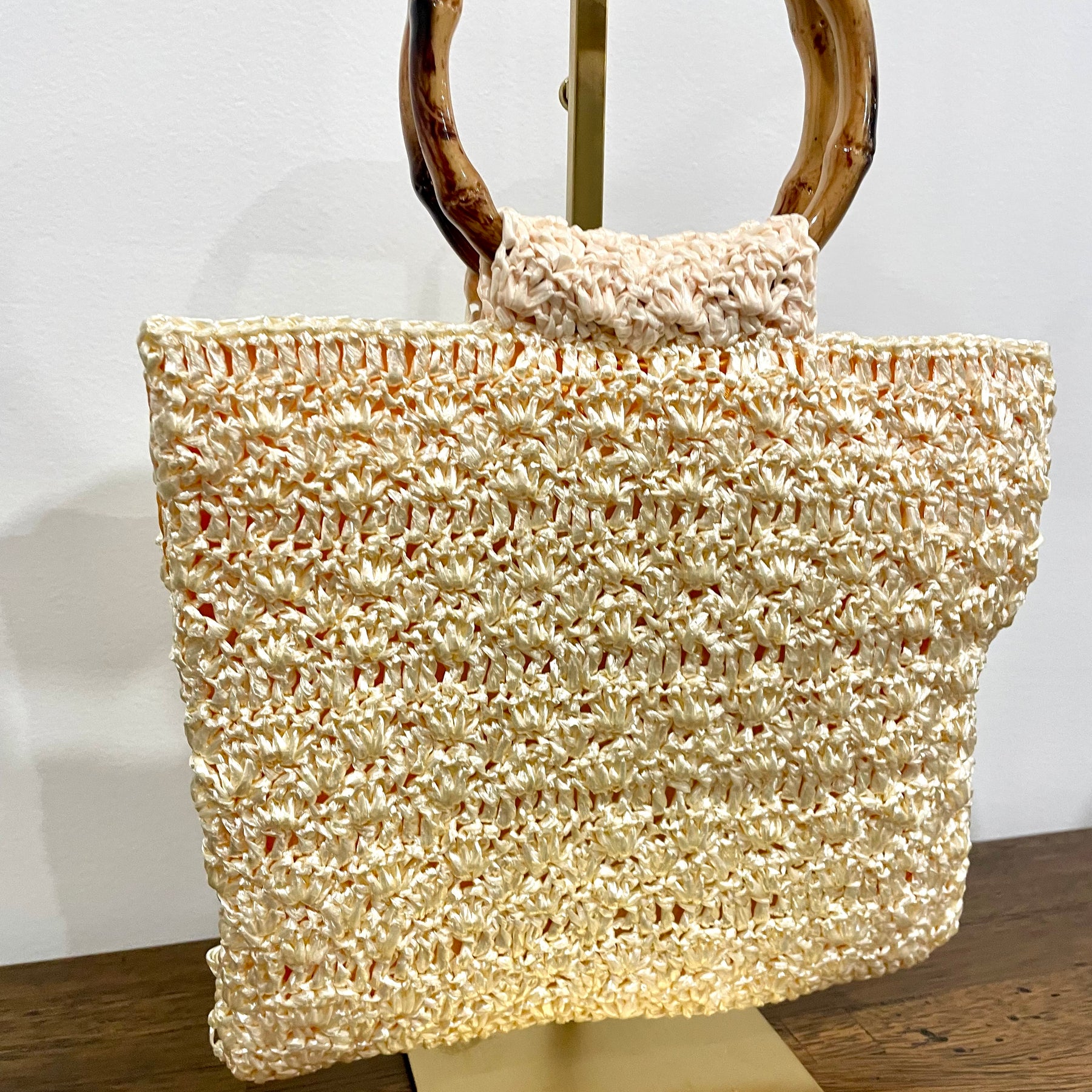 Retro Crochet Straw Handbag, One of a Kind