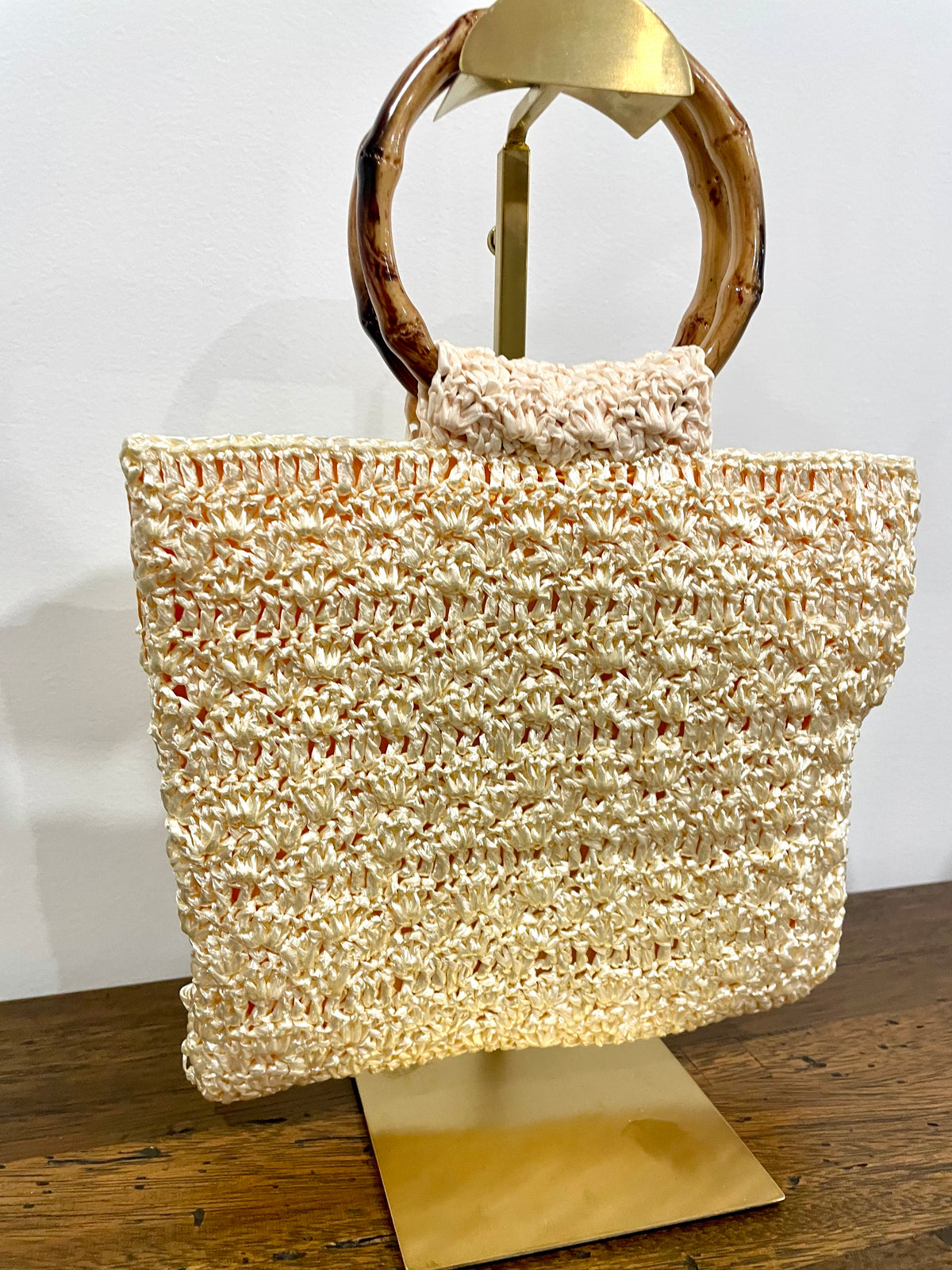 Retro Crochet Straw Handbag, One of a Kind