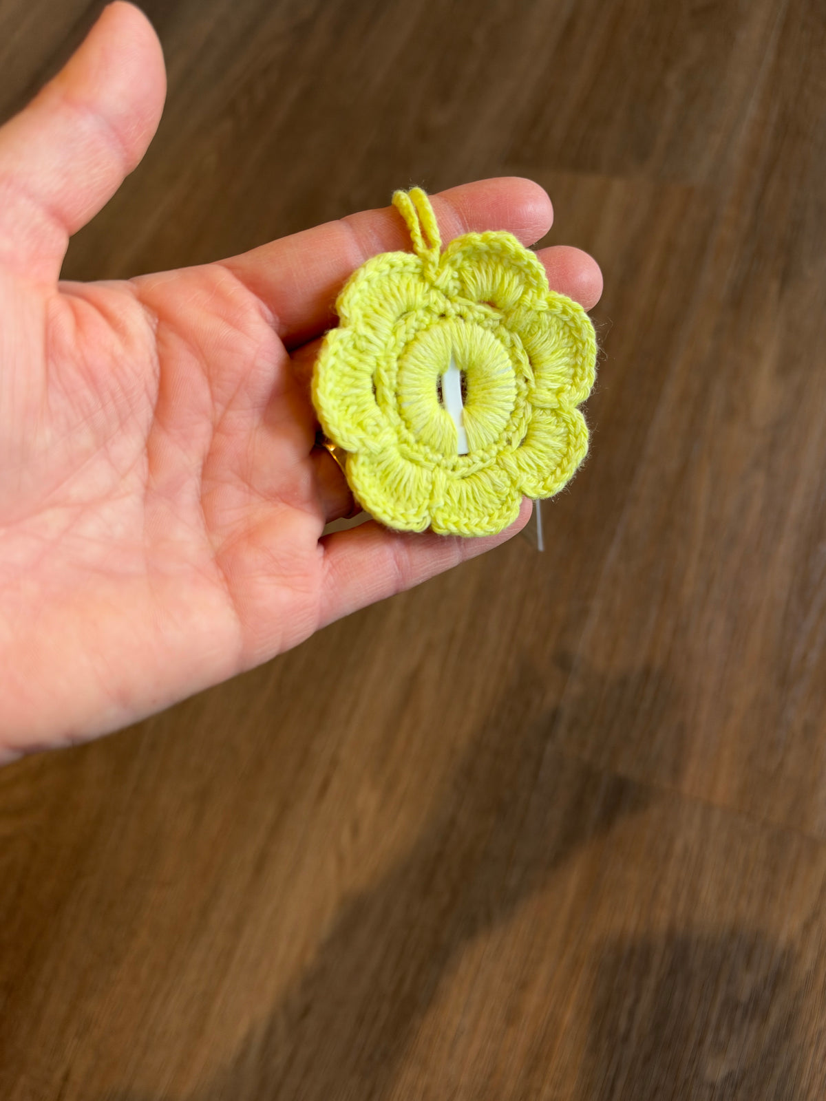 Handmade Floral Crochet Keychain – Cotton Flower Bag Charm