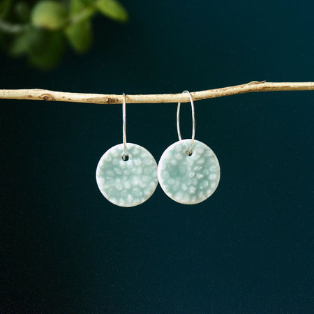 Coral Imprinted Porcelain Earrings - Medium