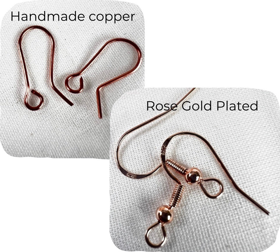 Dewdrop Cluster Earrings – Handmade Copper Earrings with Selenite & Gemstones