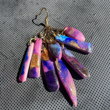 Peacock polymer clay earrings