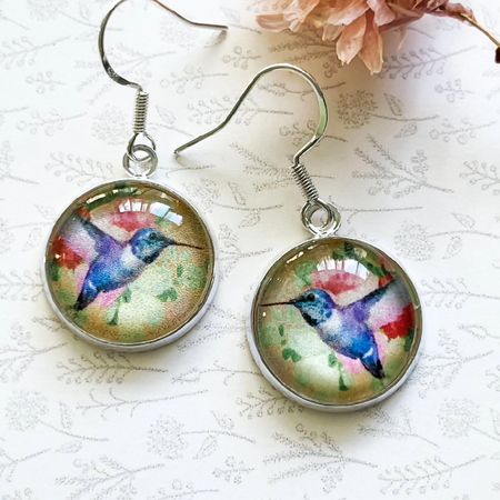 Hummingbird Earrings • Bird Lover Earrings