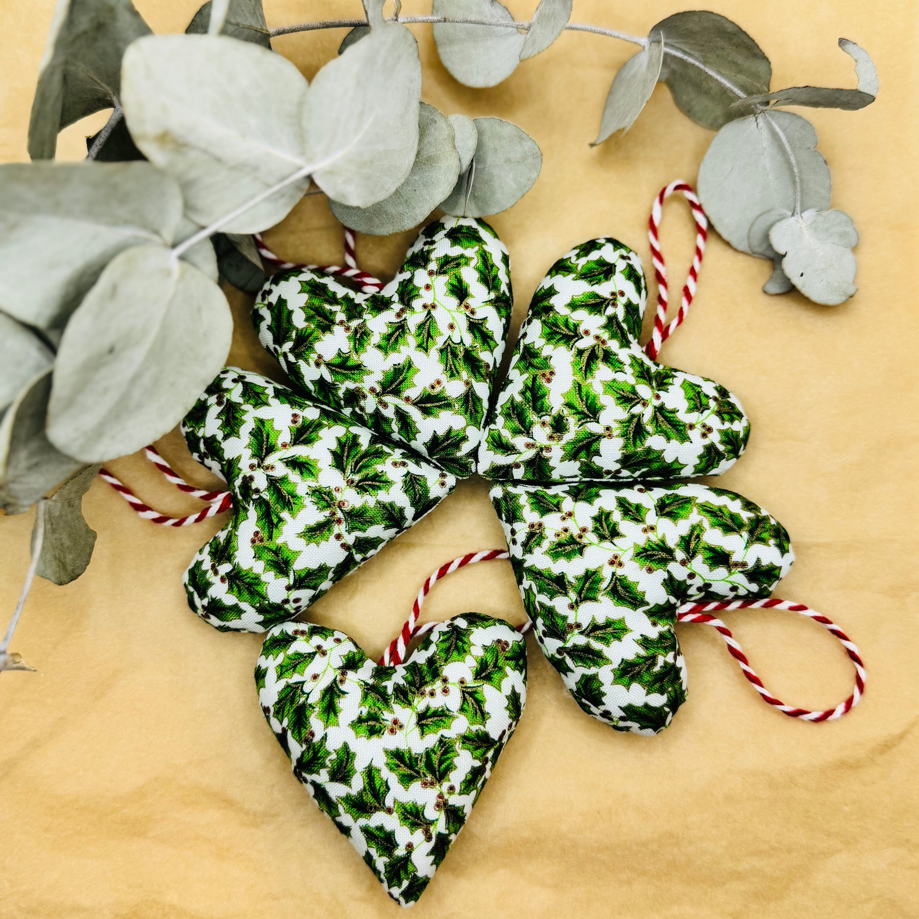 Handmade Traditional Christmas hearts