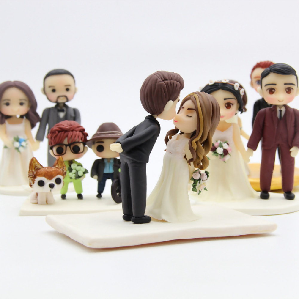 Personalised Wedding Cake Topper, Fully customised bride, groom, and accessories
