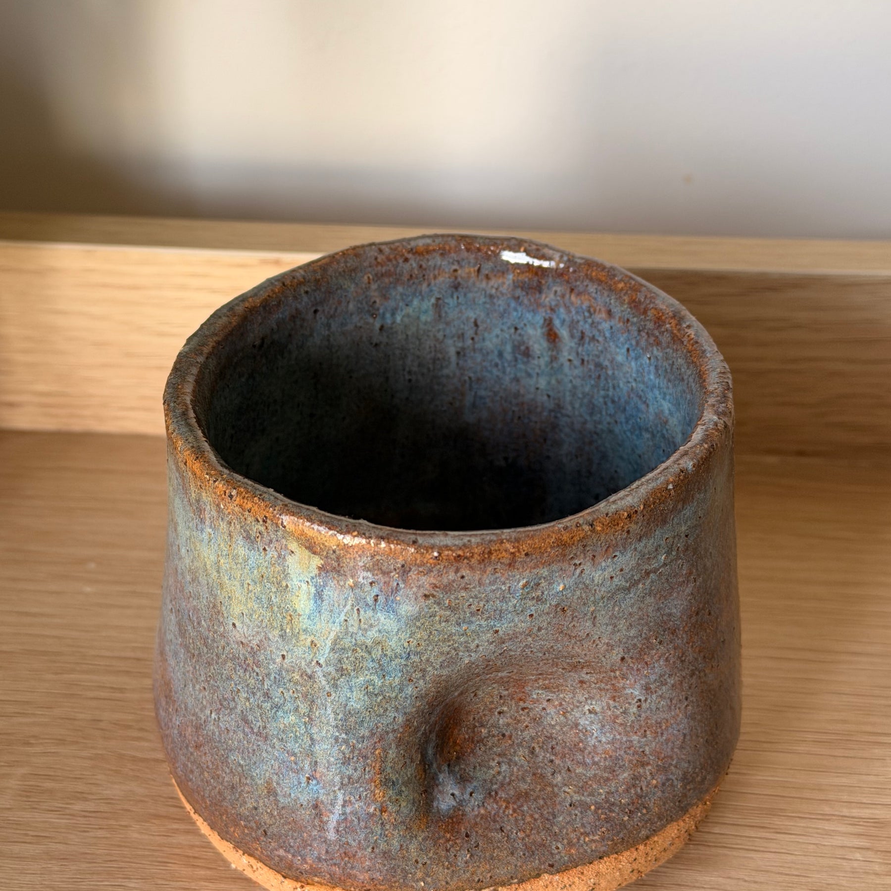 Handmade Chunky Blue/BrownCeramic Mug