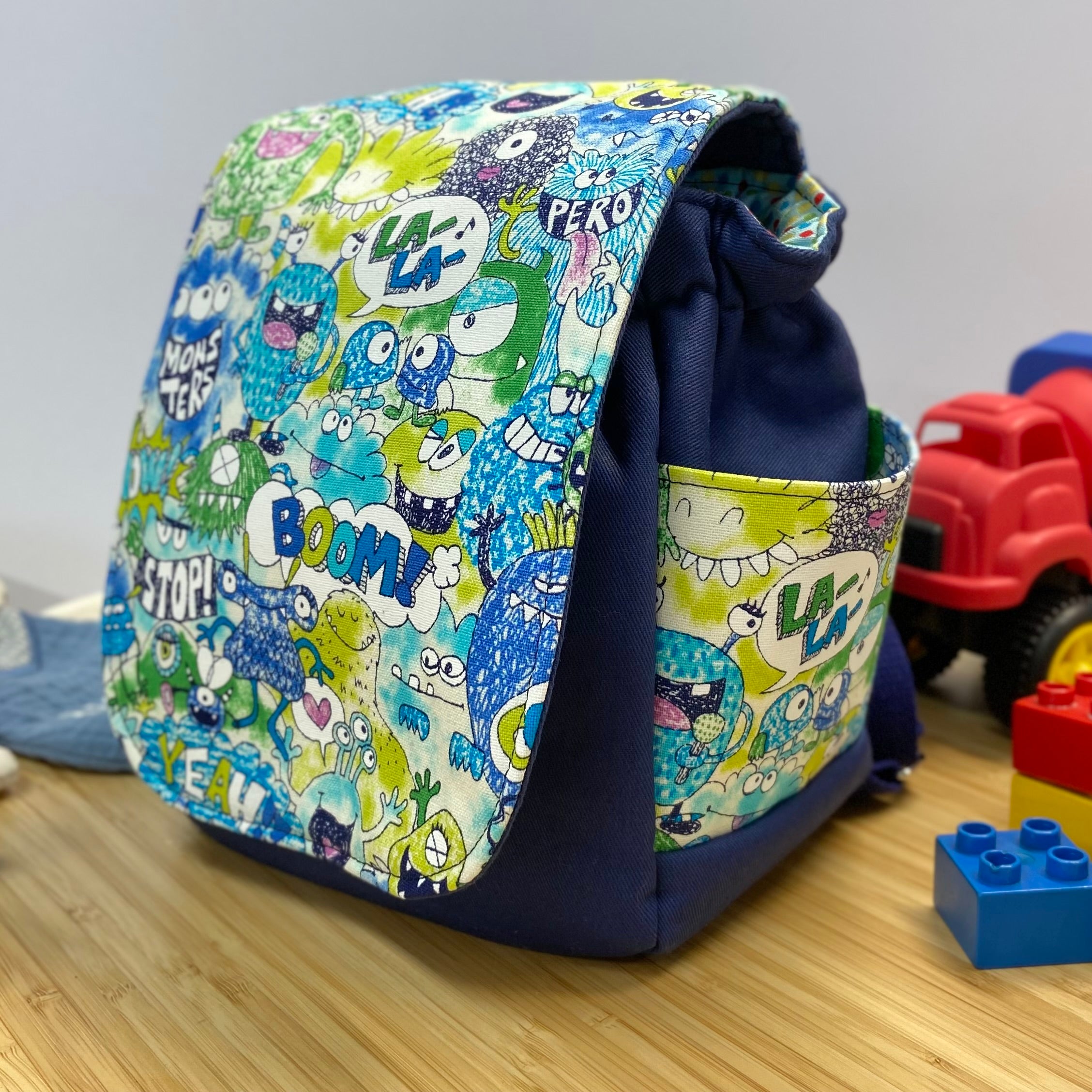 Handmade Toddler Backpack - Monsters